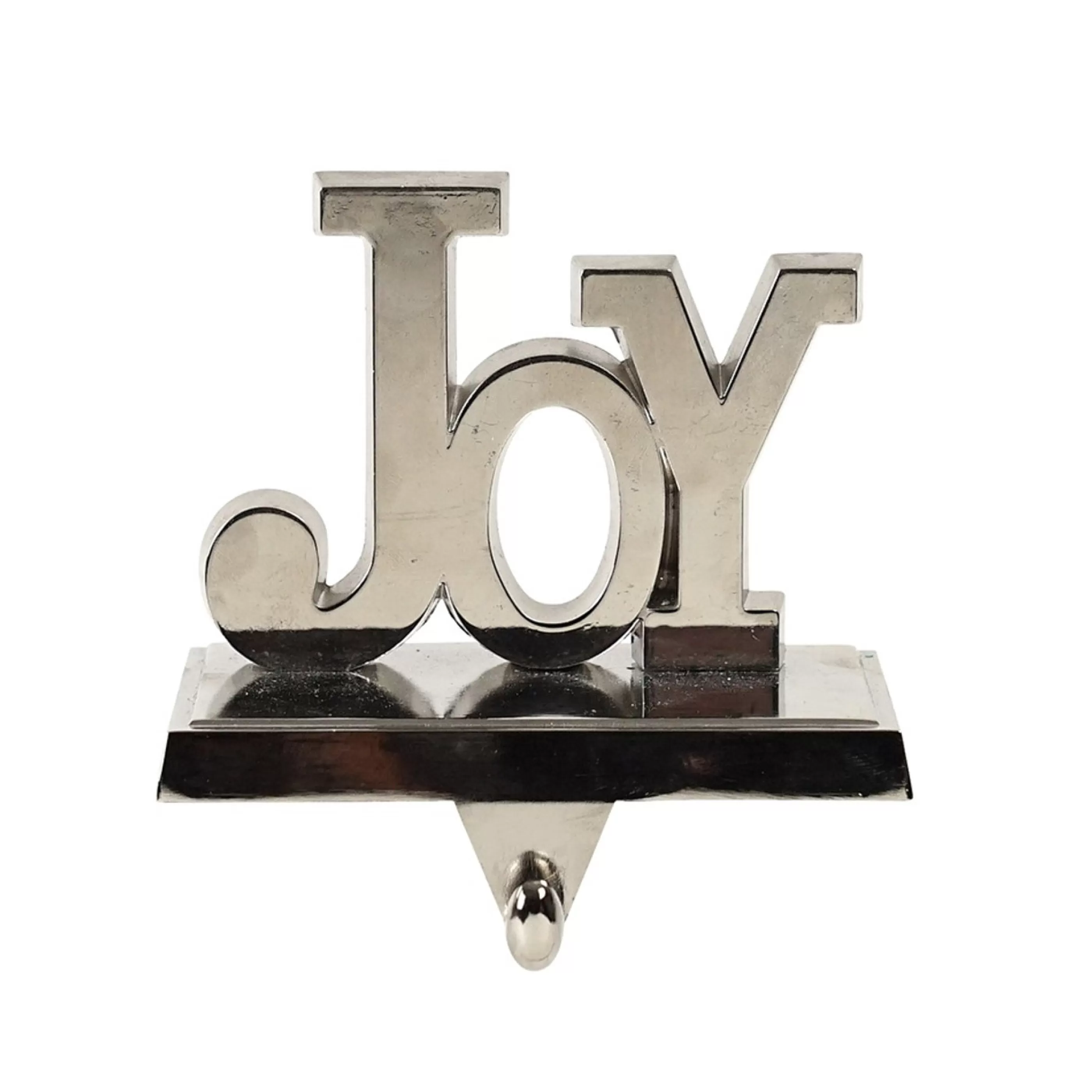 Sale * Silver Metal Joy Stocking Holder - 15Cm