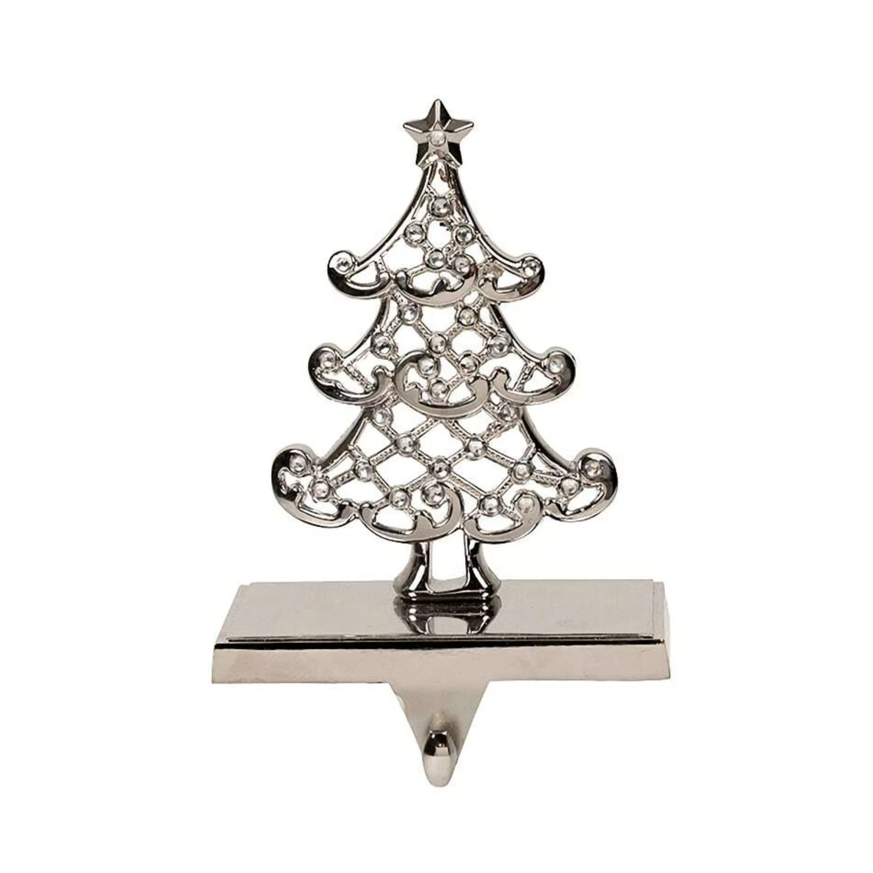 Store * Silver Metal Tree Stocking Holder - 19Cm