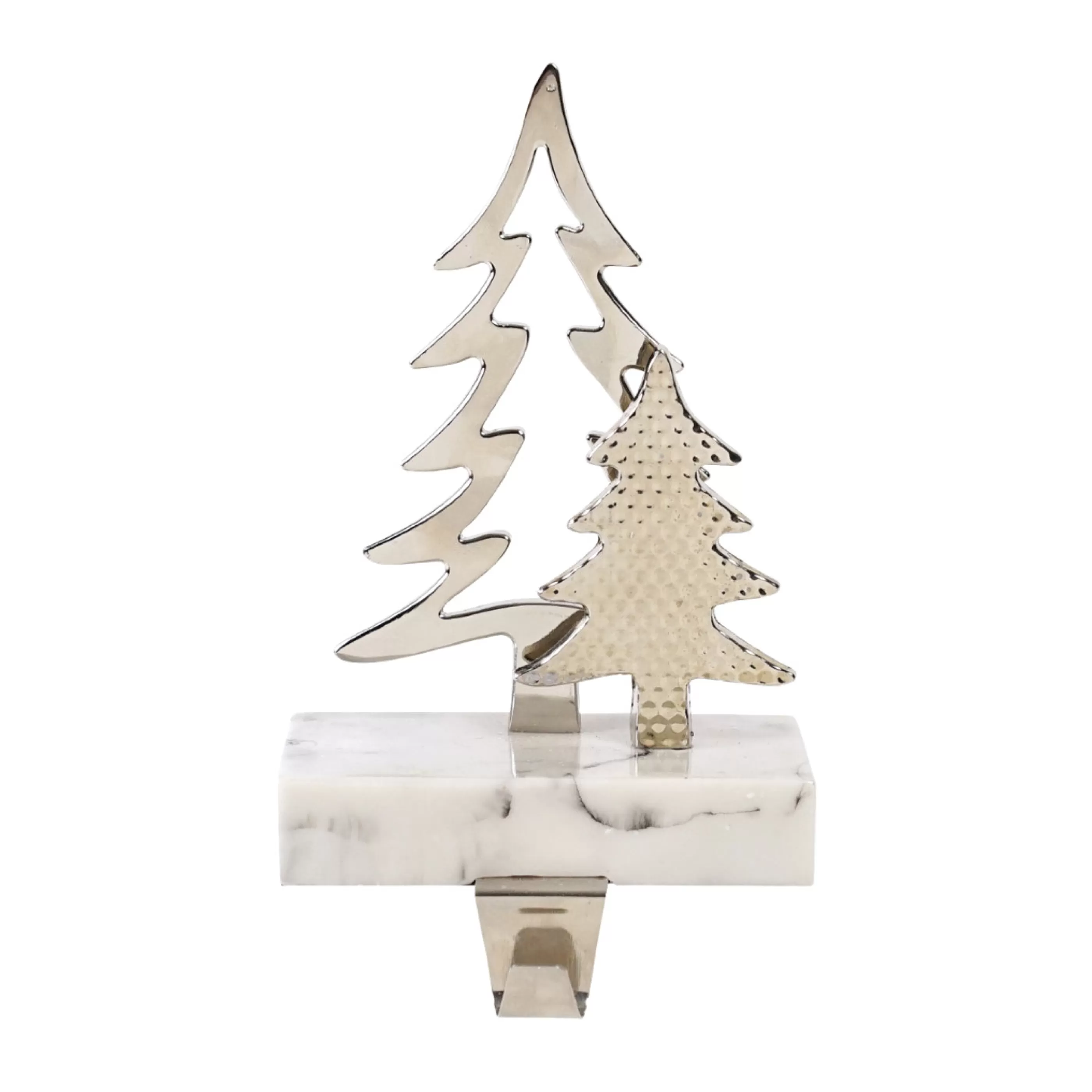 Cheap * Silver Metal Tree With Marble Base Stocking Holder - 21Cm