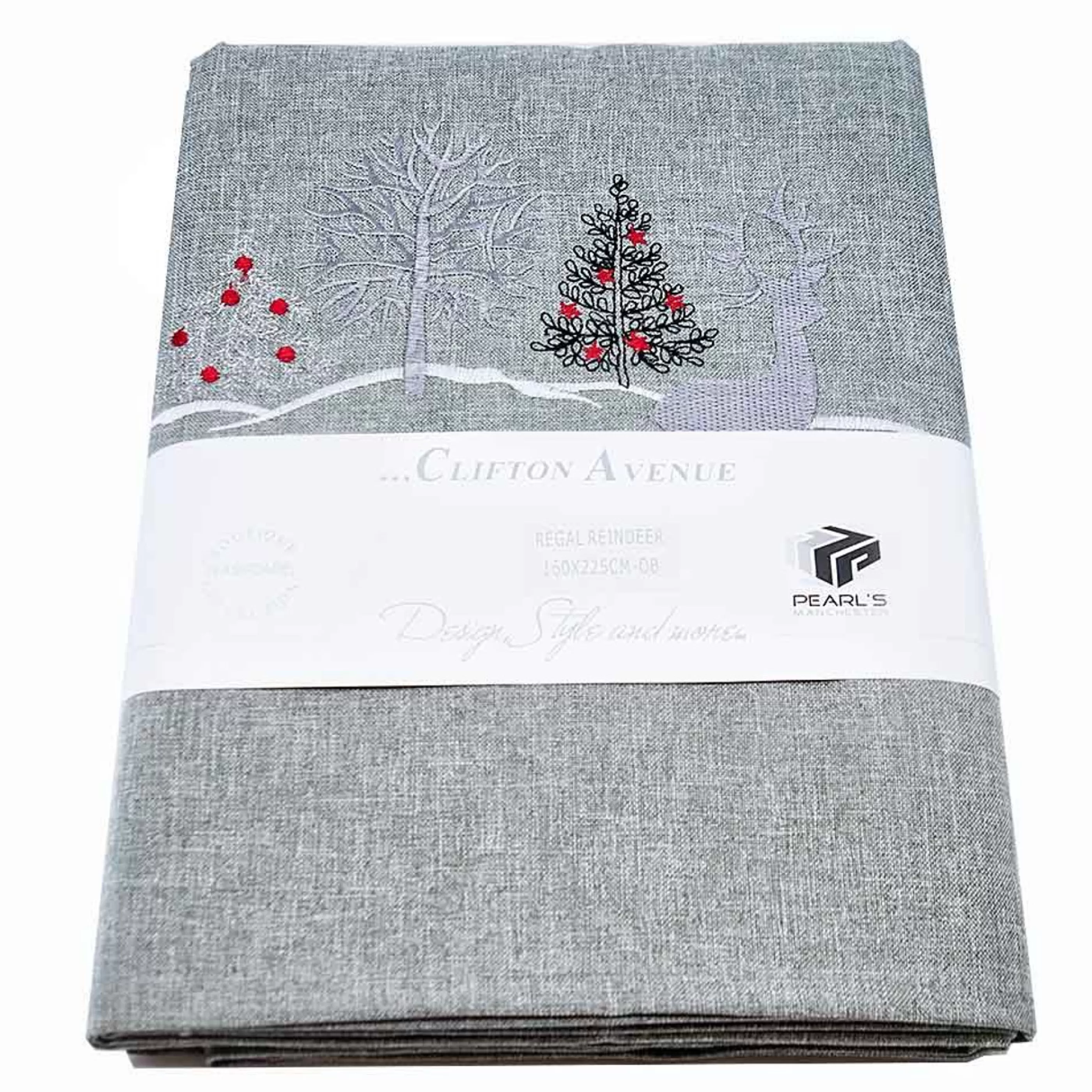 Online * Silver Regal Reindeer Tablecloth - 225Cm