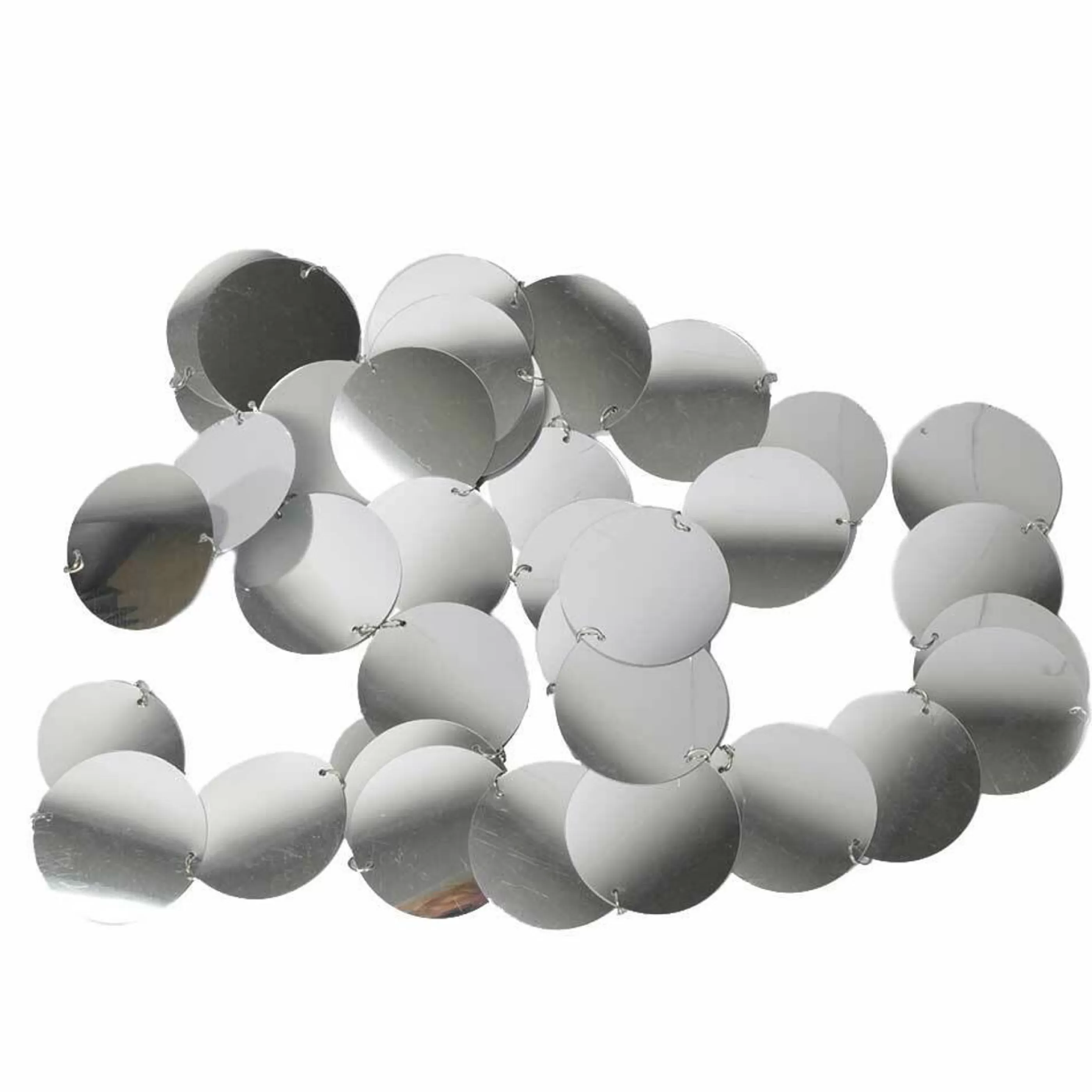 * Garlands | Silver Shiny Disc Garland - 200Cm