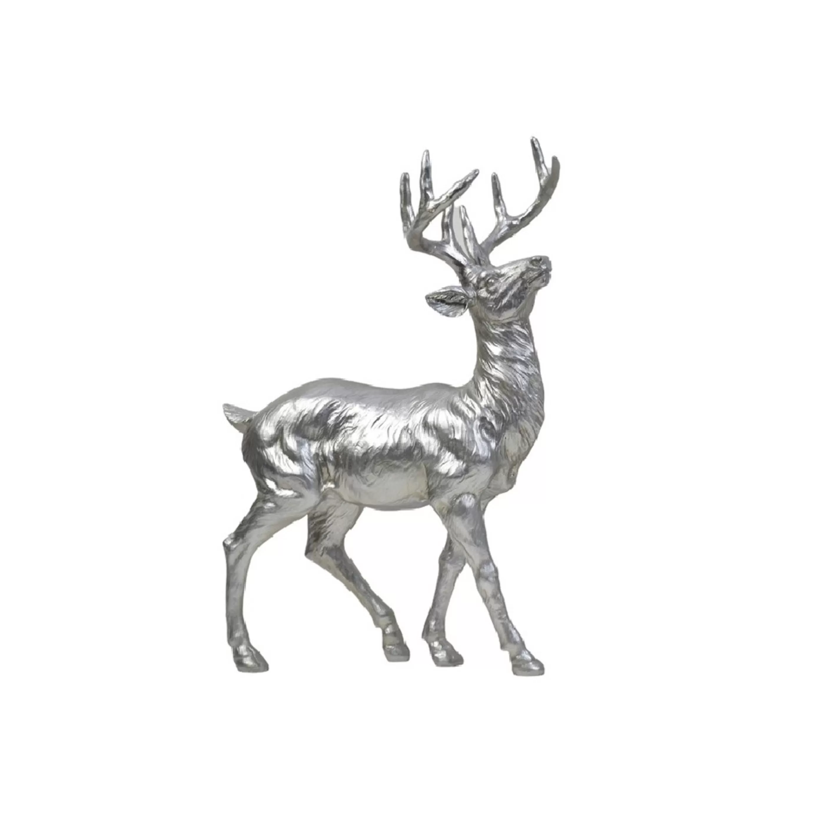 * Table Top Decorations | Silver Sitting Standing Reindeer (2 Styles) - 35Cm