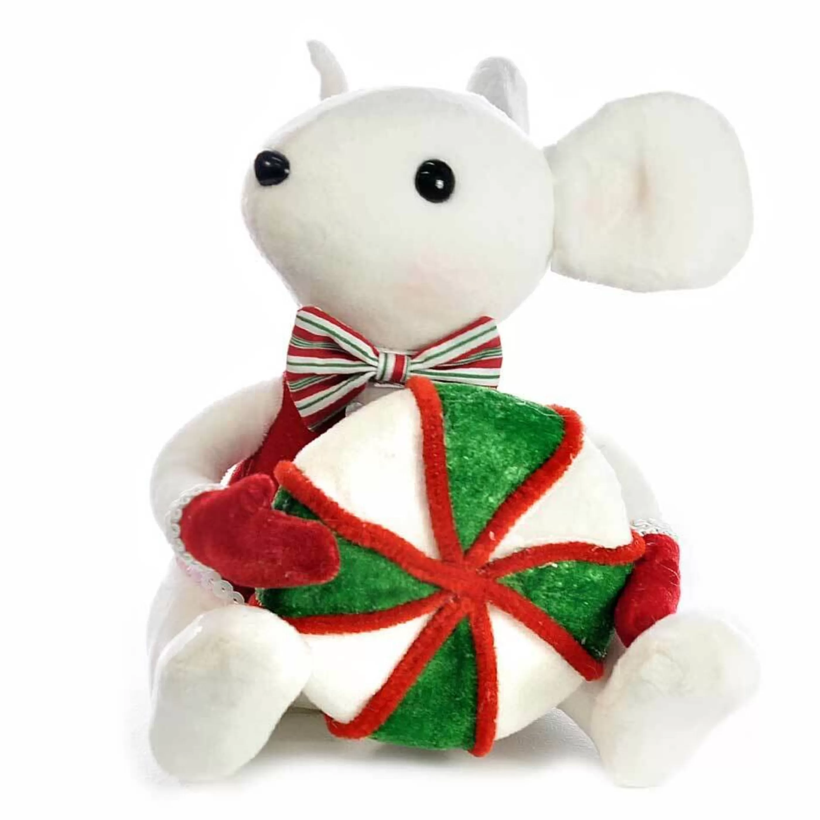 * Gingerbread Candy Christmas | Sitting Mouse With Candy - 19Cm