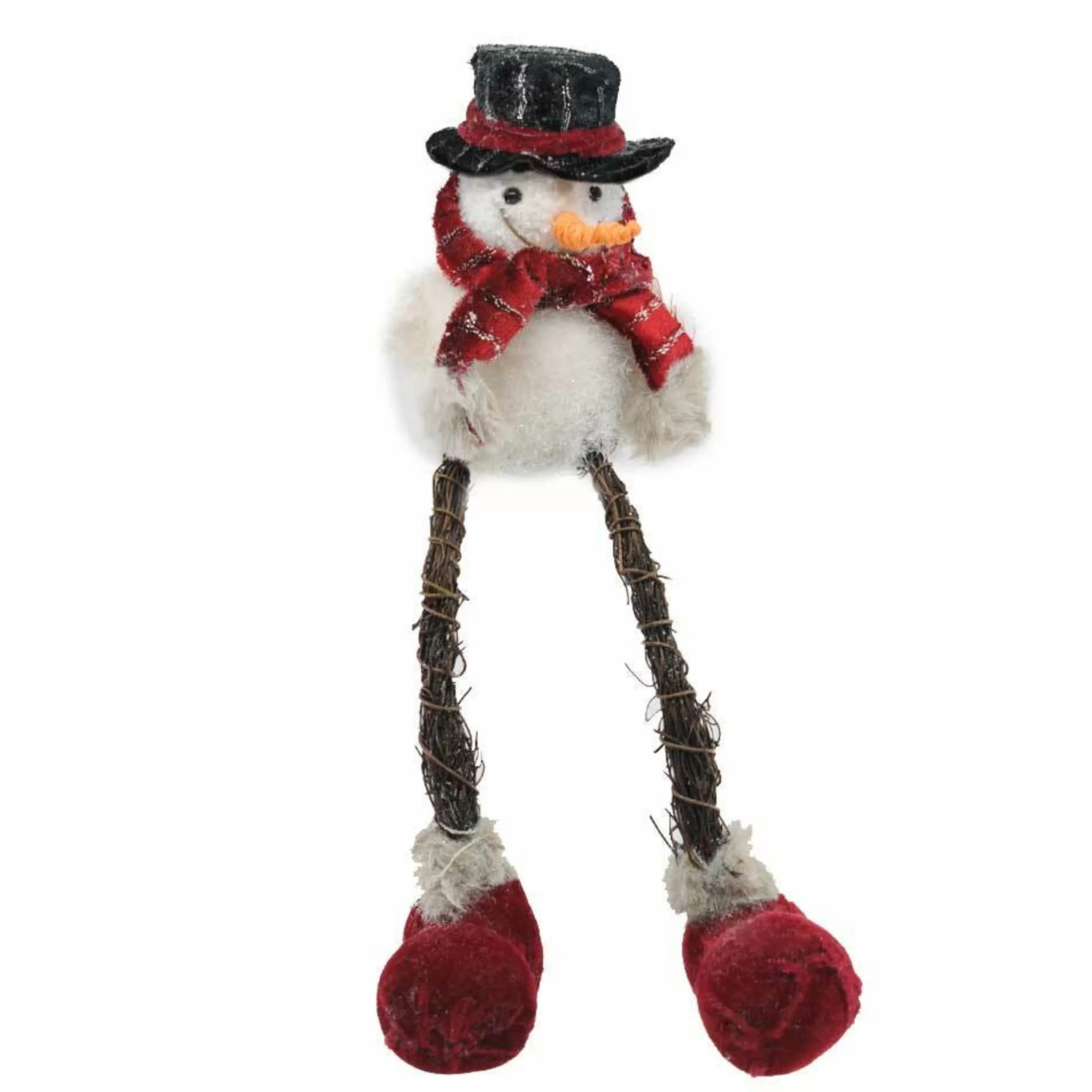 * Table Top Decorations | Sitting Snowman With Long Legs - 26Cm