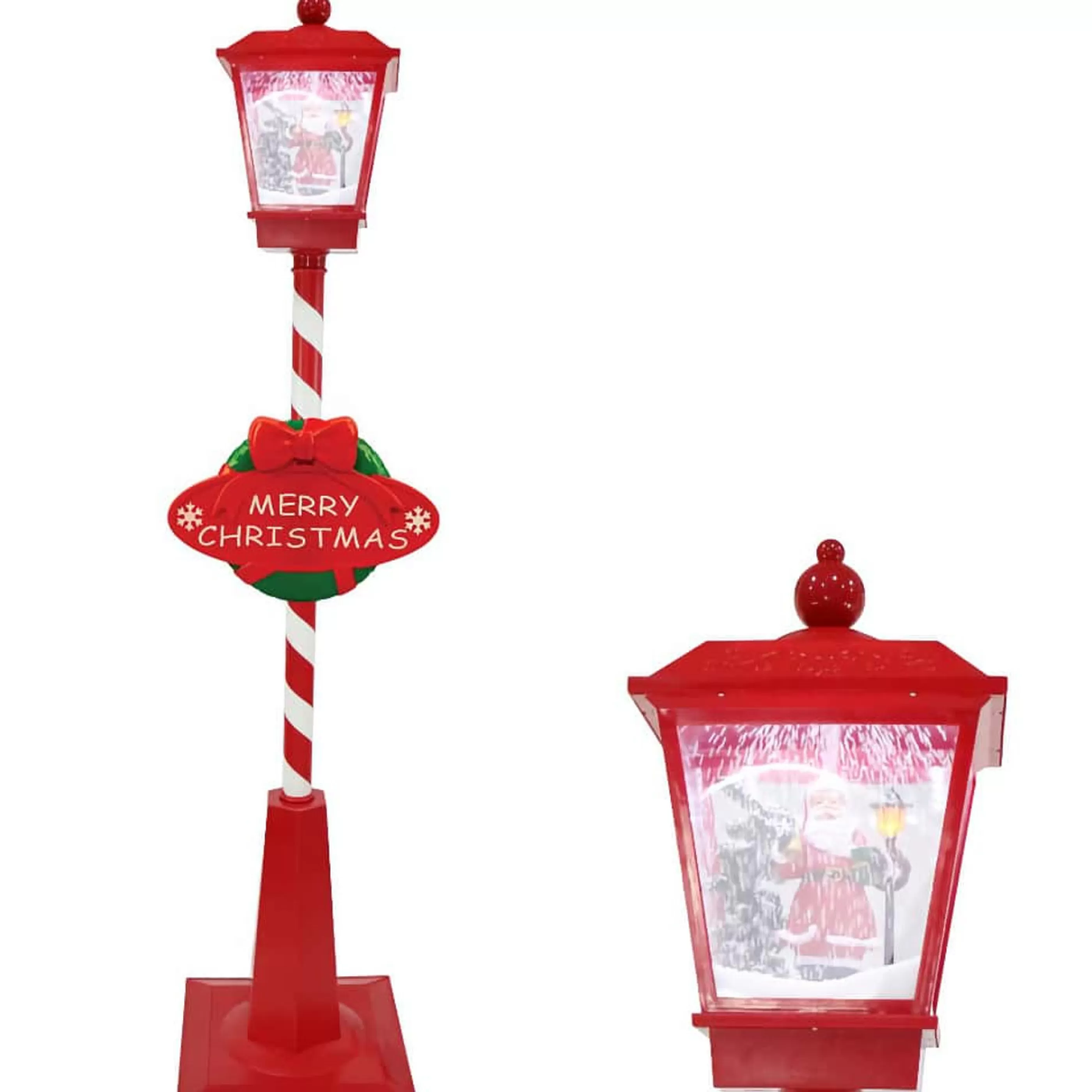 * Gingerbread Candy Christmas | Snowing Musical Candy Pole Street Lamp - 180Cm