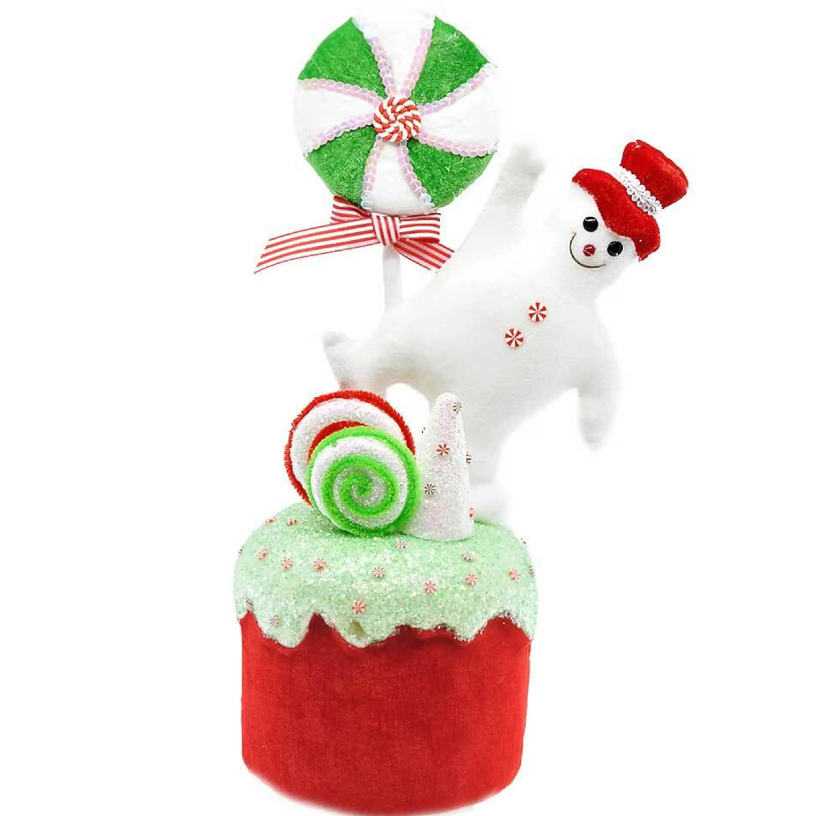 * Table Top Decorations | Snowman With Lollipop On Cake - 40Cm