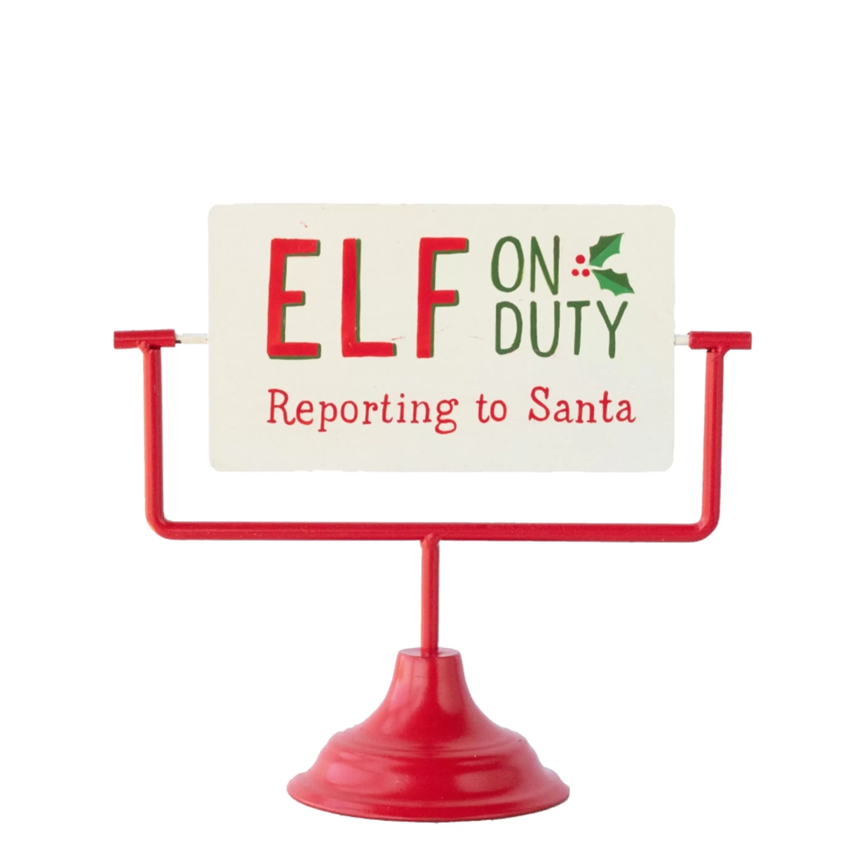 * Table Top Decorations | Spinning Table Top Elf On Off Duty Piece