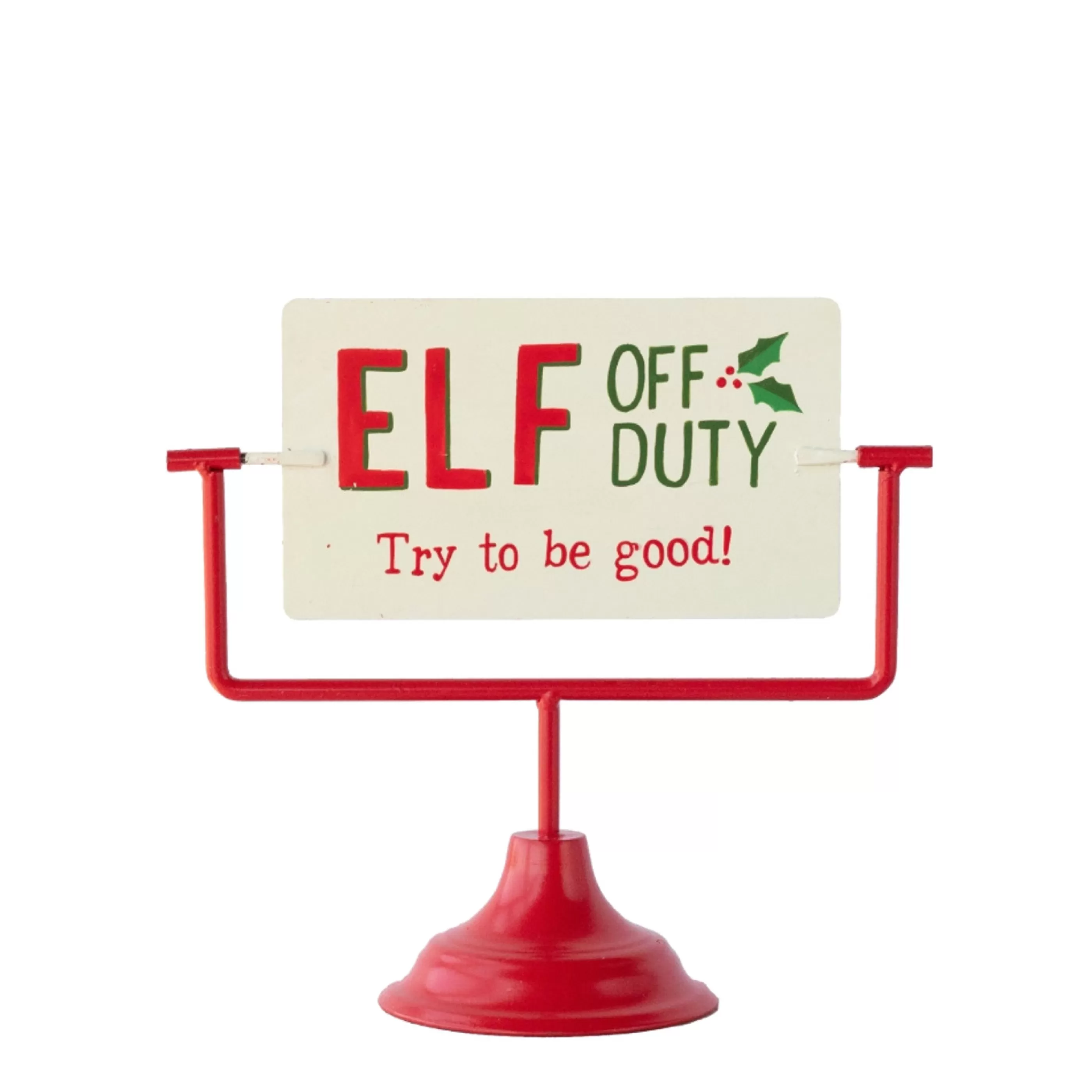 * Table Top Decorations | Spinning Table Top Elf On Off Duty Piece