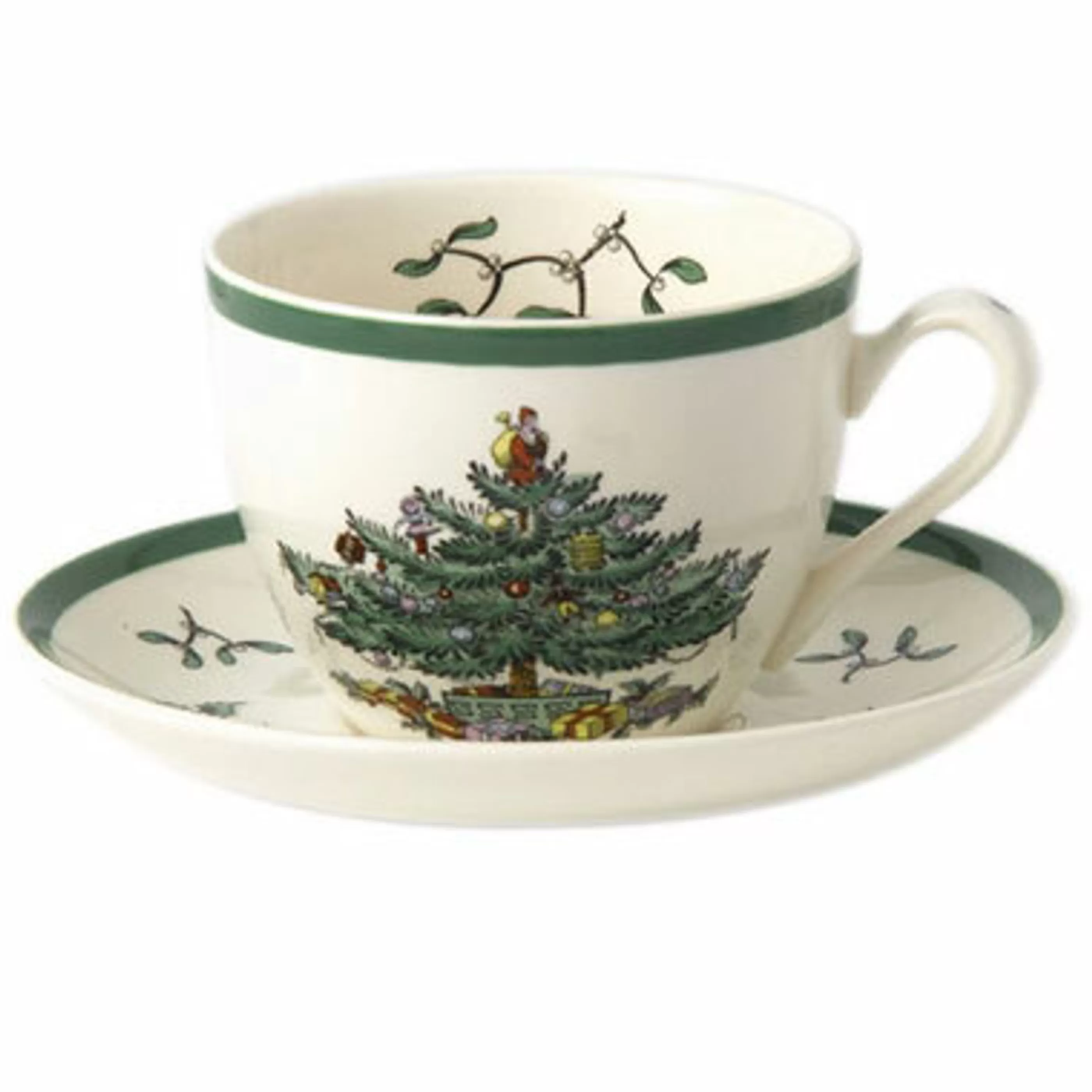 Best Spode Christmas Tea Cup And Saucer - Set Of 4