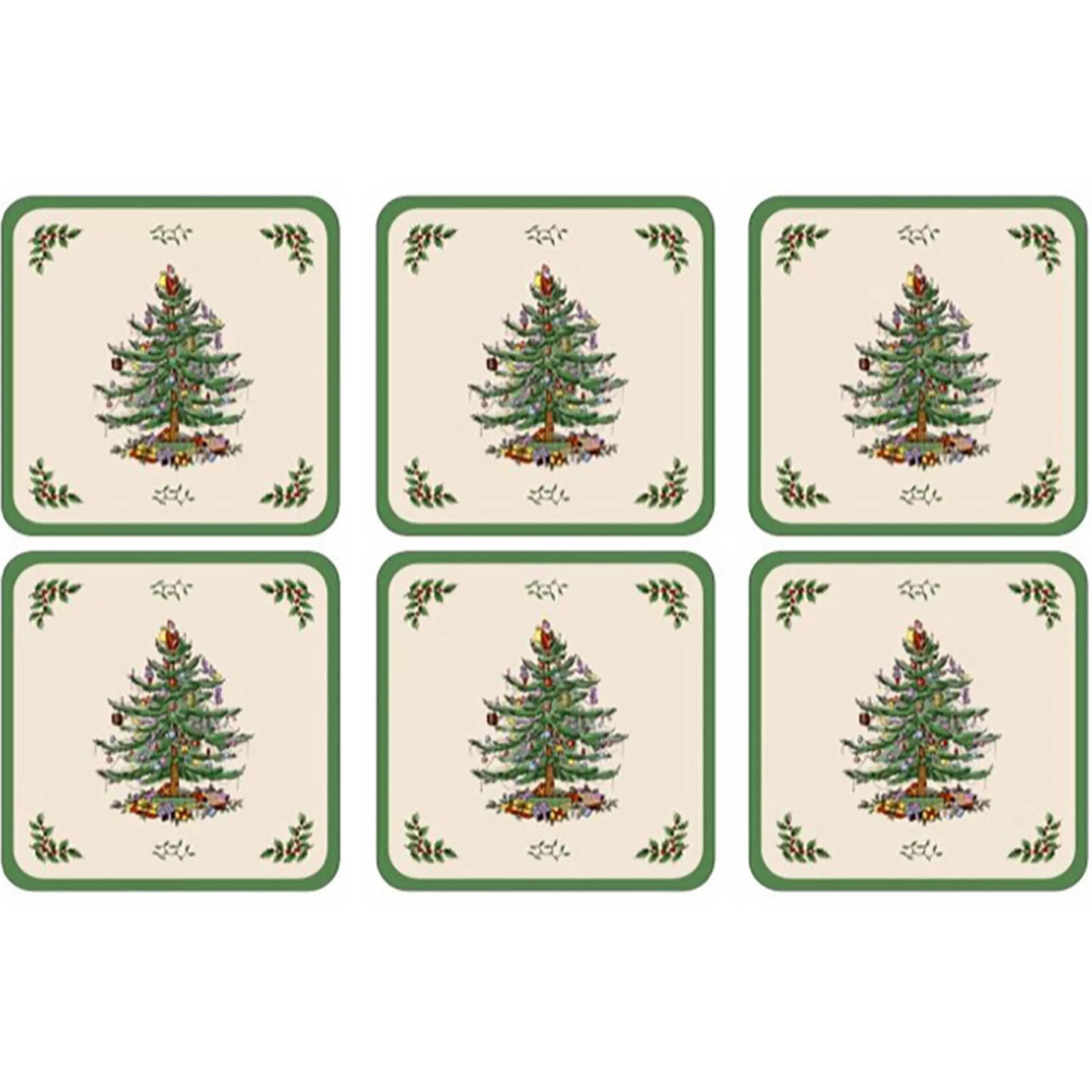 Discount Spode Christmas Tree Coasters (Set Of 6)