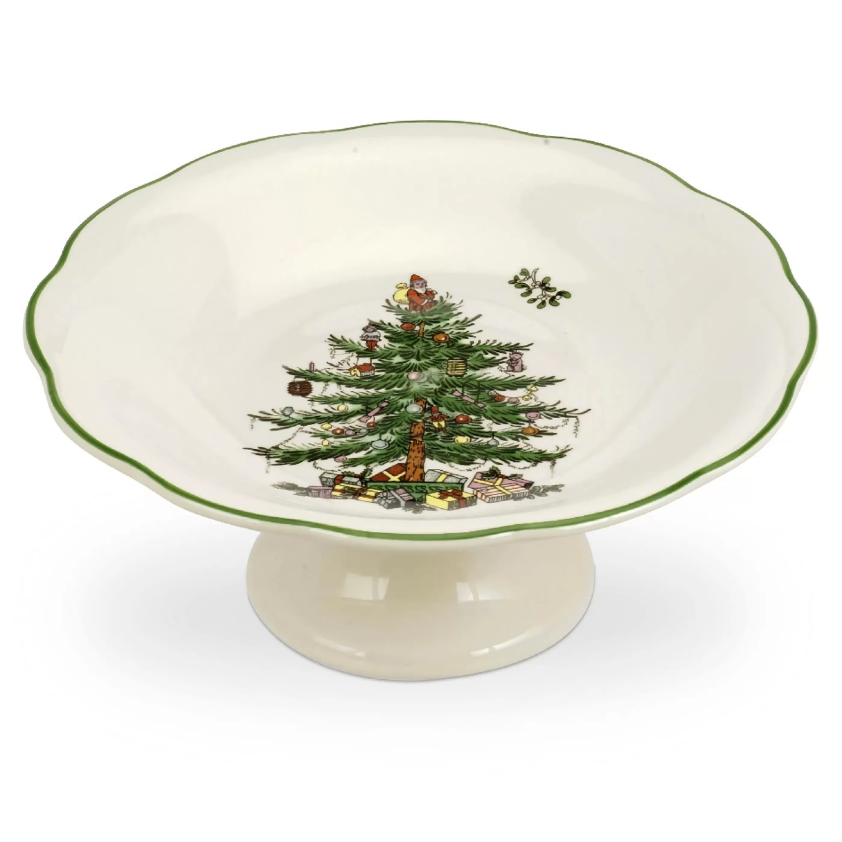 Spode Christmas Gingerbread Candy Christmas | Tree Sculpted Footed Candy Dish - 18Cm