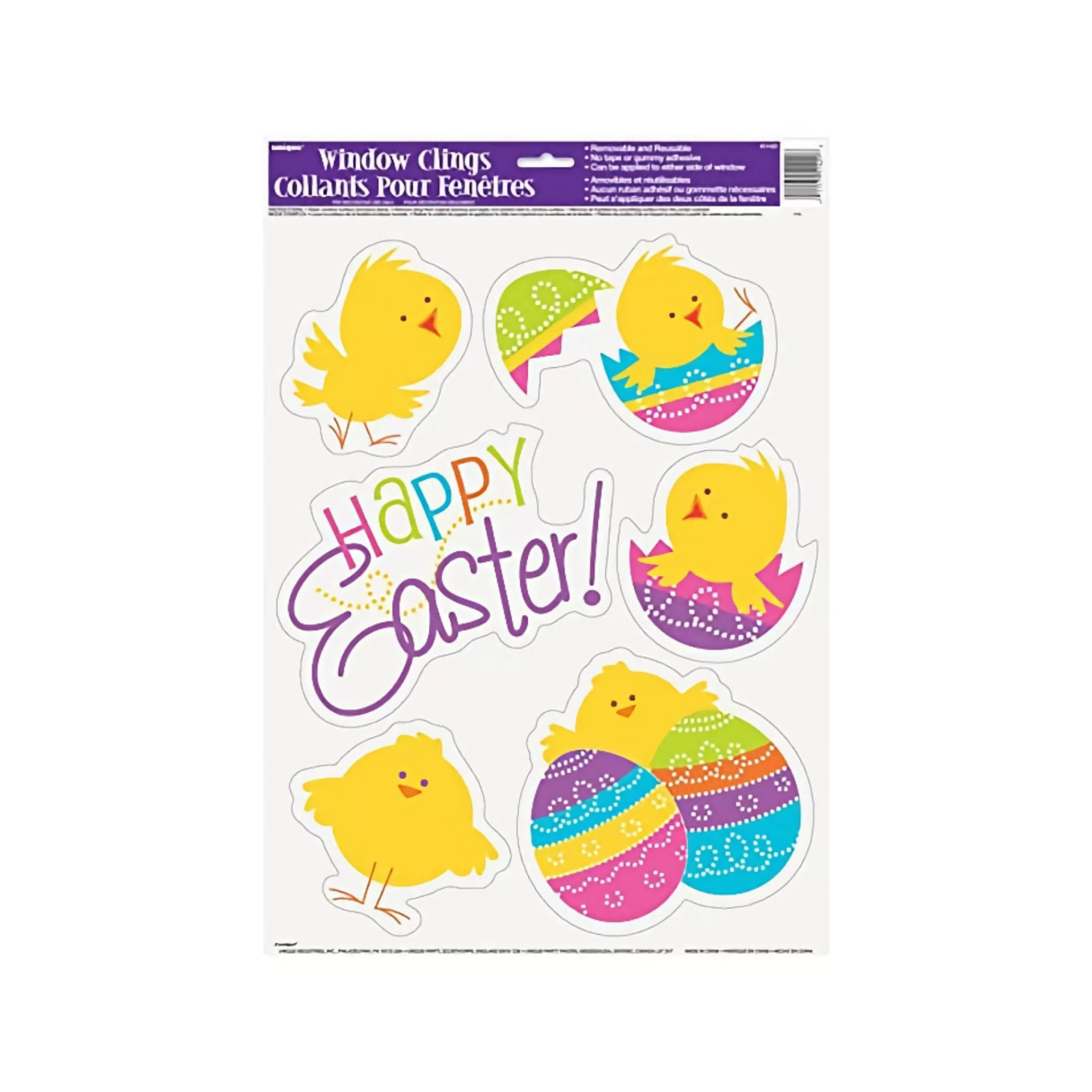 Easter Town Wall Signs & Decorations | Spring Chick Easter Window Cling Sheet