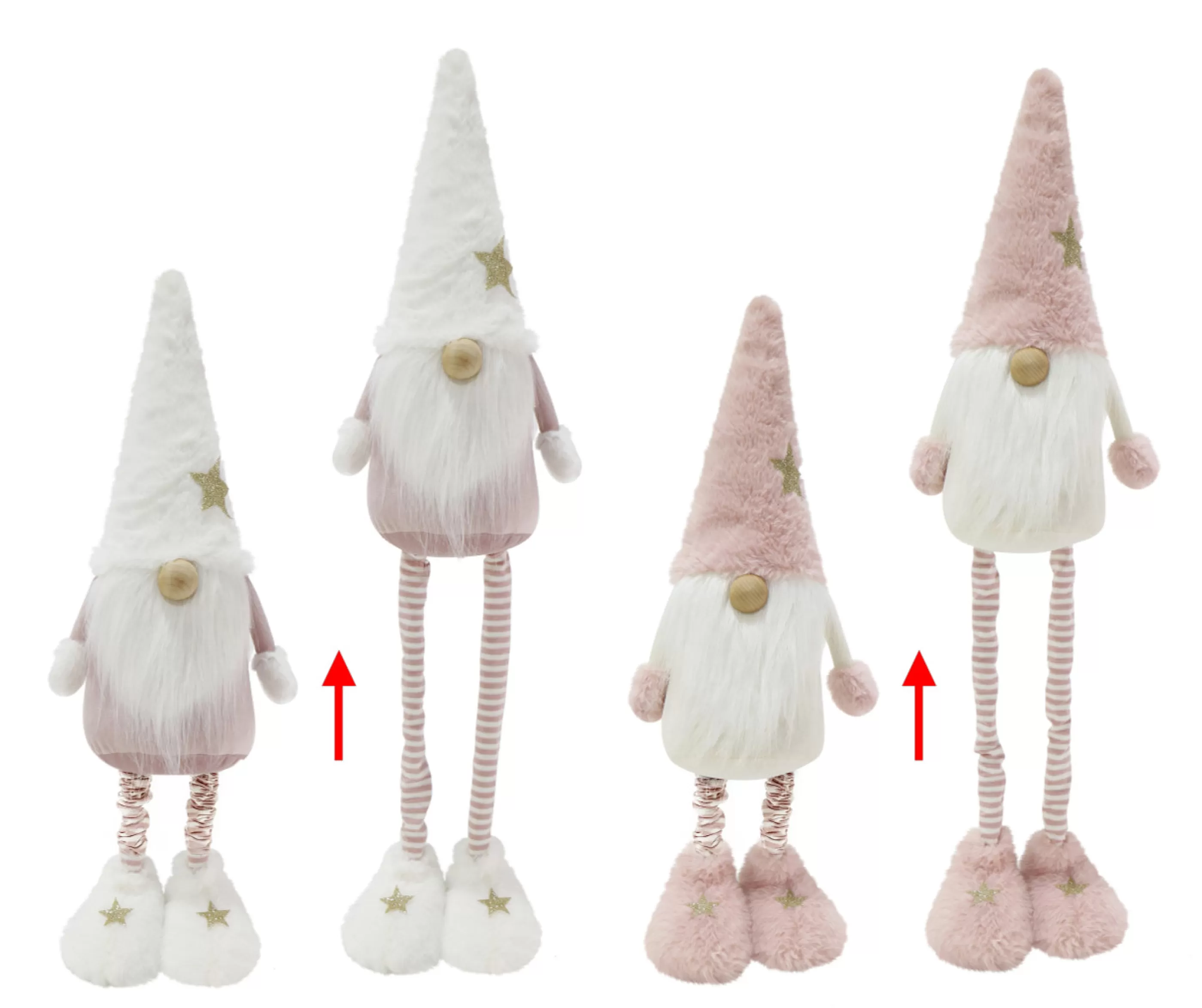 * Table Top Decorations | Standing Gnome Extendable (2 Colours) - 50-70Cm