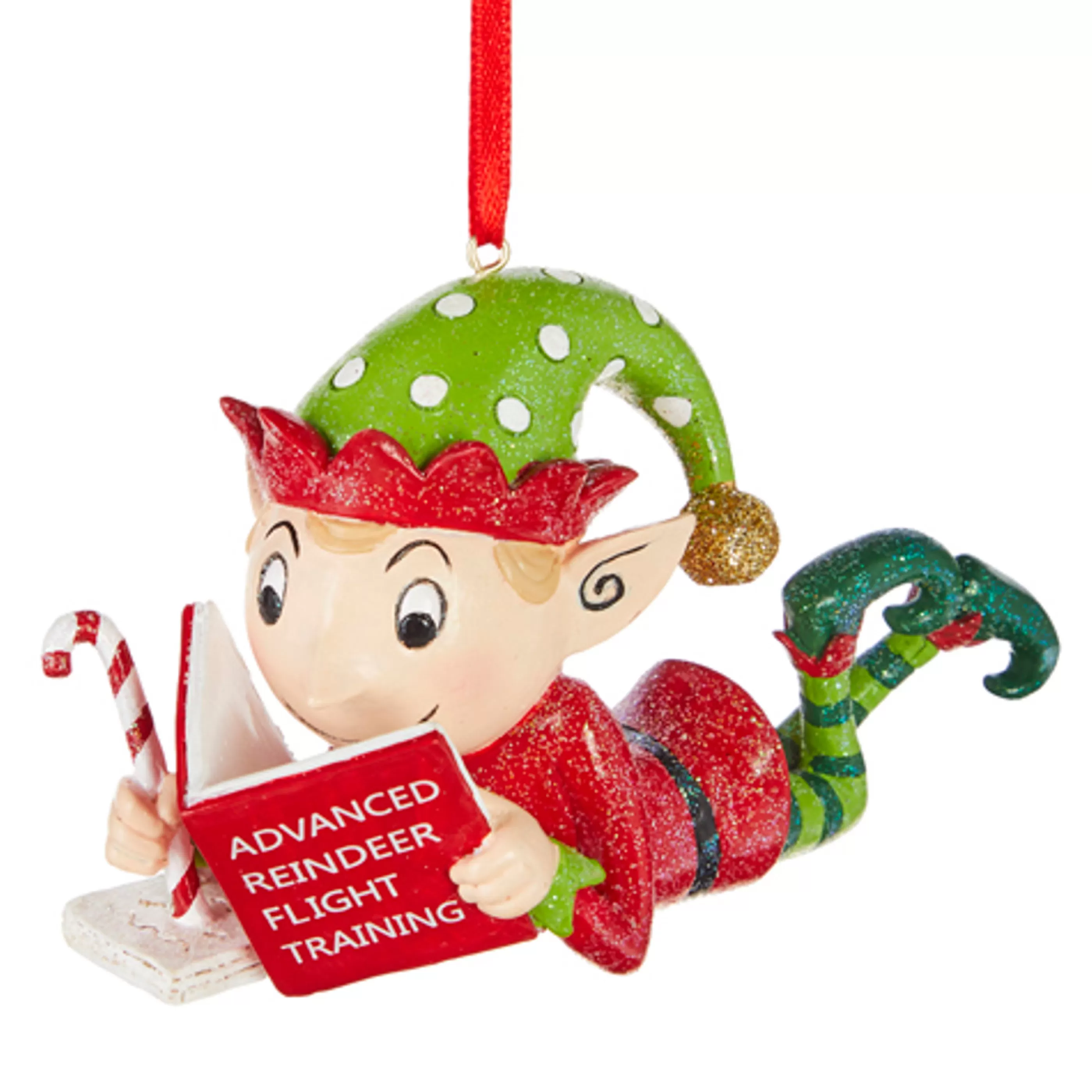 RAZ Imports Hanging Christmas Ornaments | Studying Elf Hanging Ornament - 10Cm