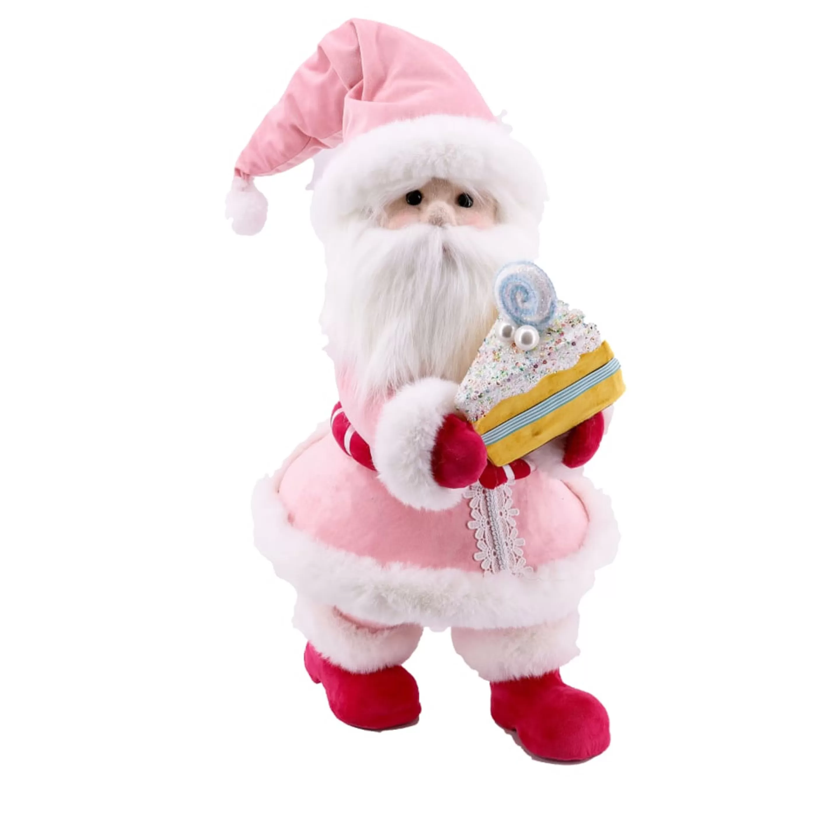 * Gingerbread Candy Christmas | Sweet Santa Claus With Cake Slice - 57Cm