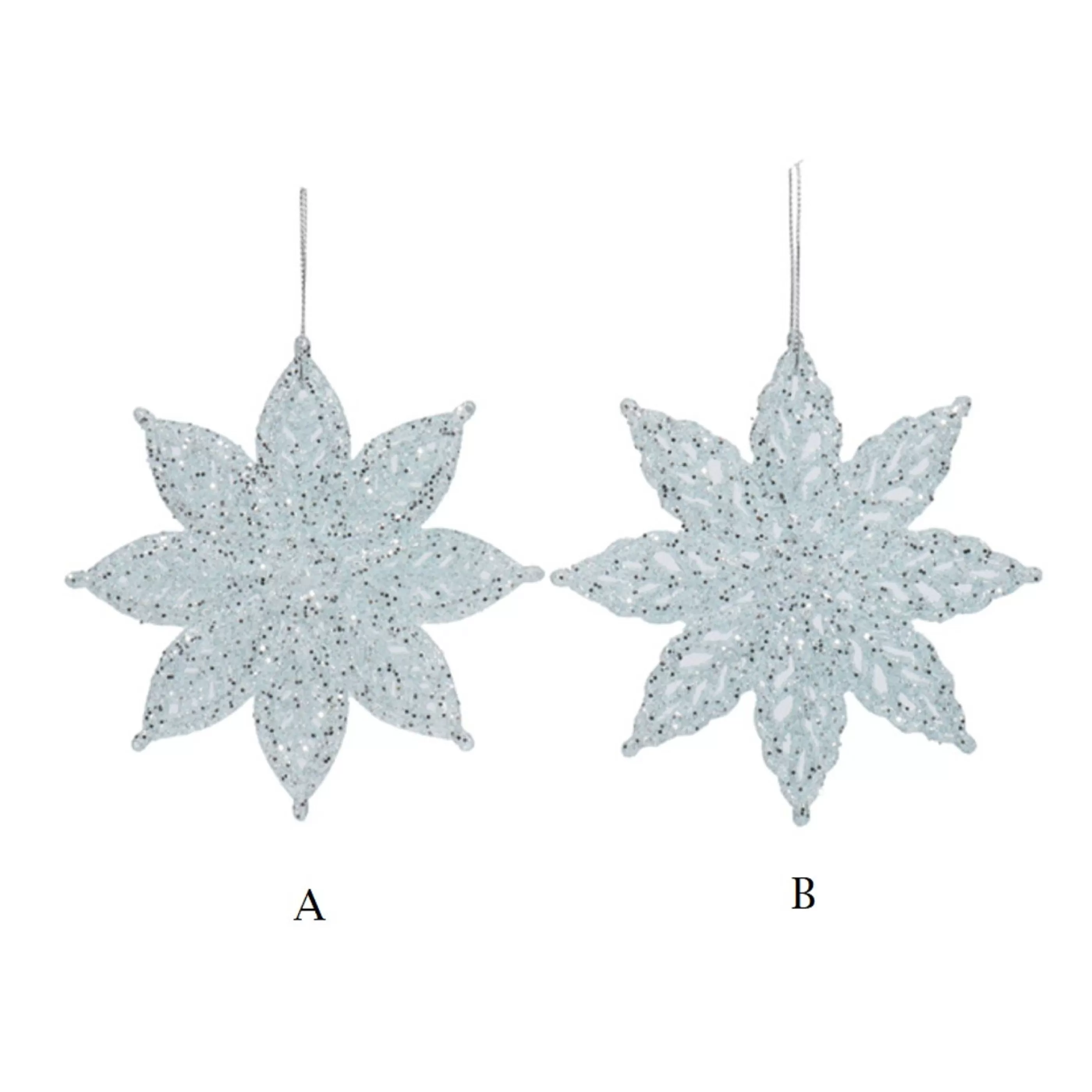 * Hanging Christmas Ornaments | Teal Snowflake Decoration - (2 Styles) - 12Cm