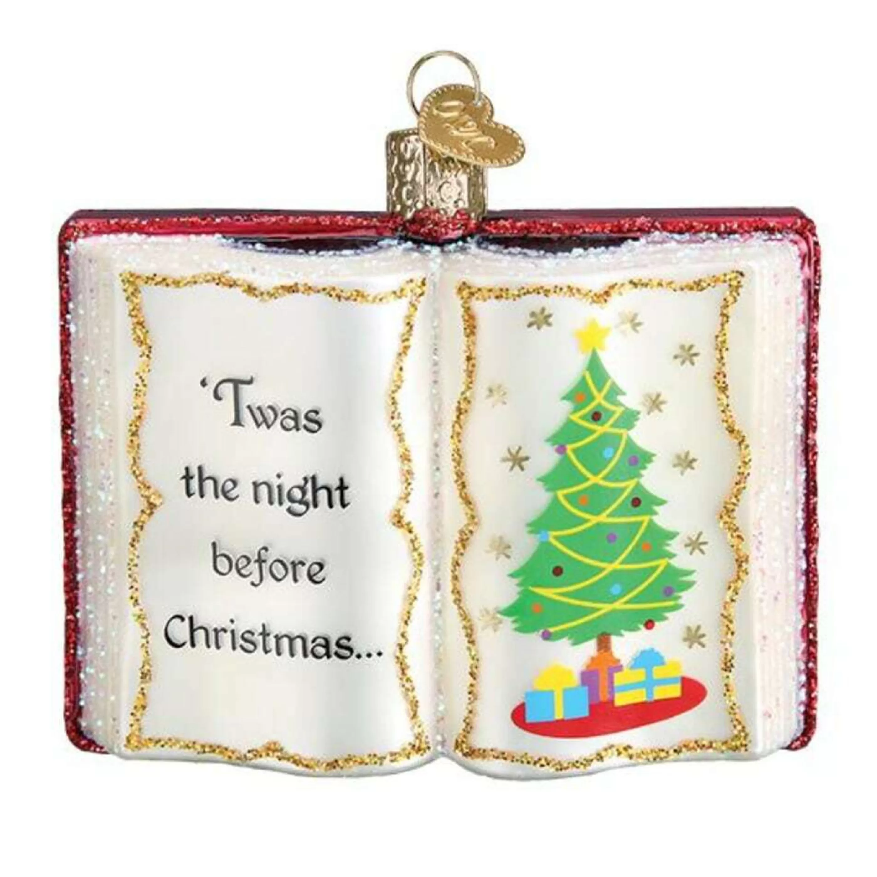 Old World Christmas Glass Hanging Christmas Ornaments | The Night Before Christmas Glass Ornament - 8.5Cm