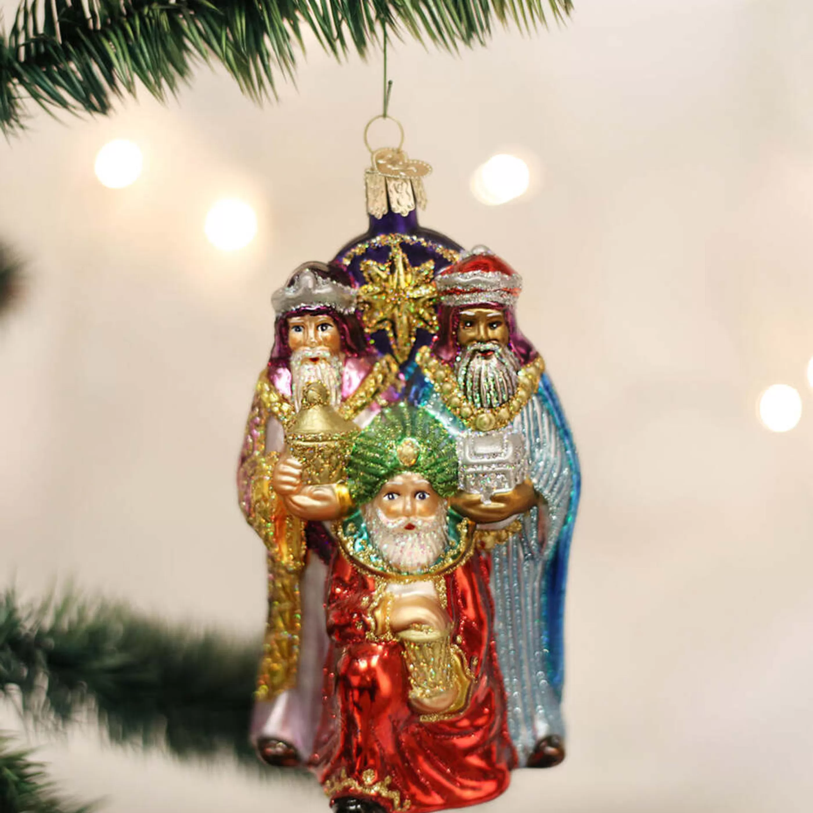 Old World Christmas Glass Hanging Christmas Ornaments | Three Wise Men Glass Ornament - 13Cm