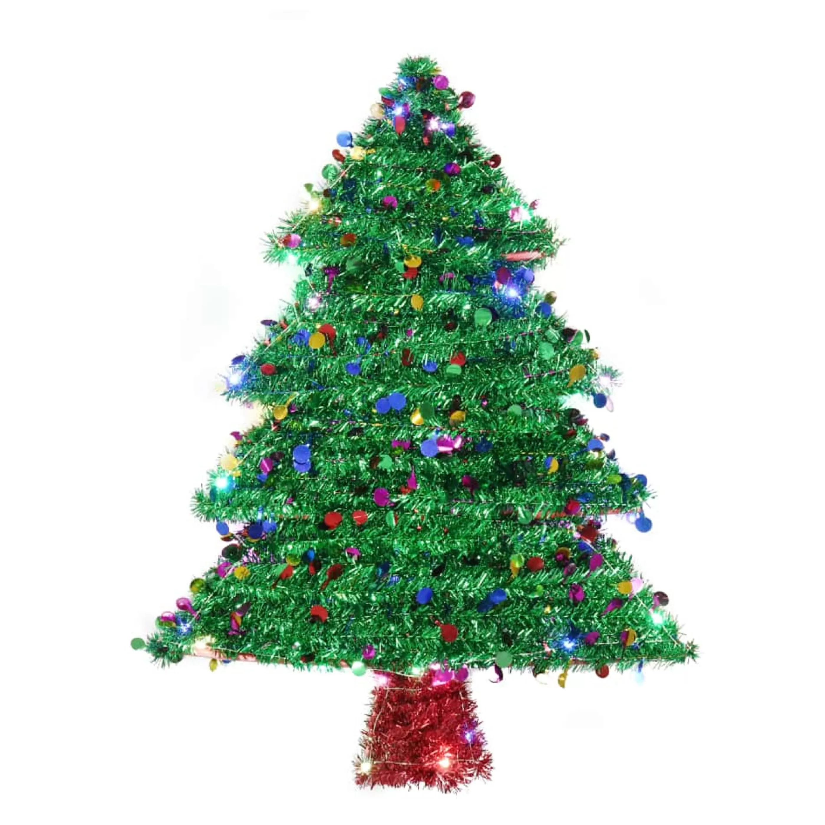 * Christmas Tinsel & Foil Decorations | Tinsel Christmas Tree With Lights - 57Cm