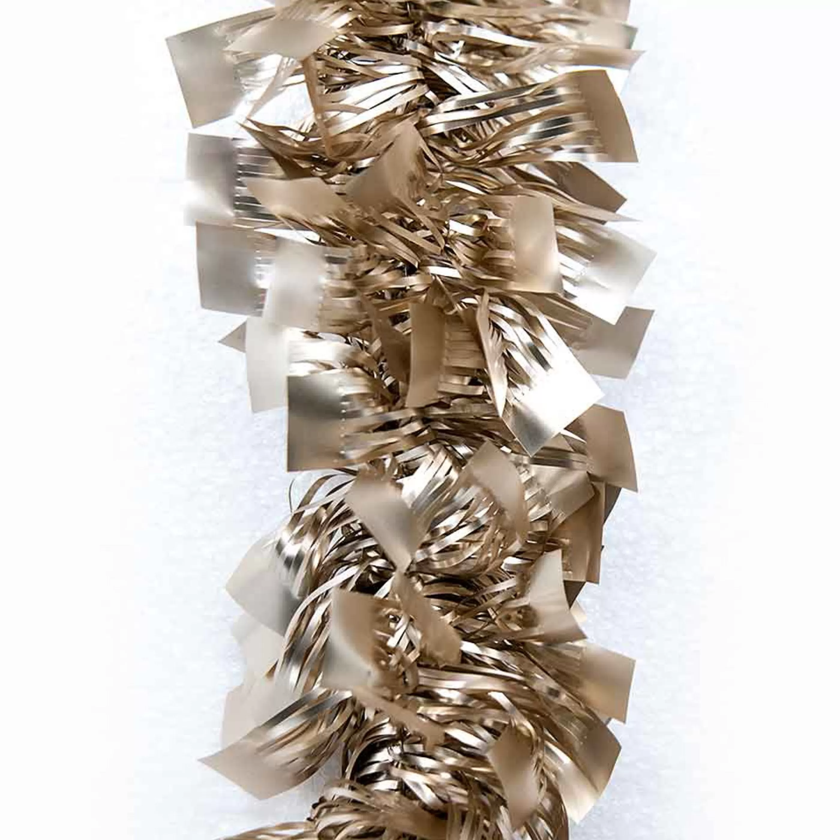 * Christmas Tinsel & Foil Decorations | Tinsel Matte Champagne Gold (3 Styles) - 2M