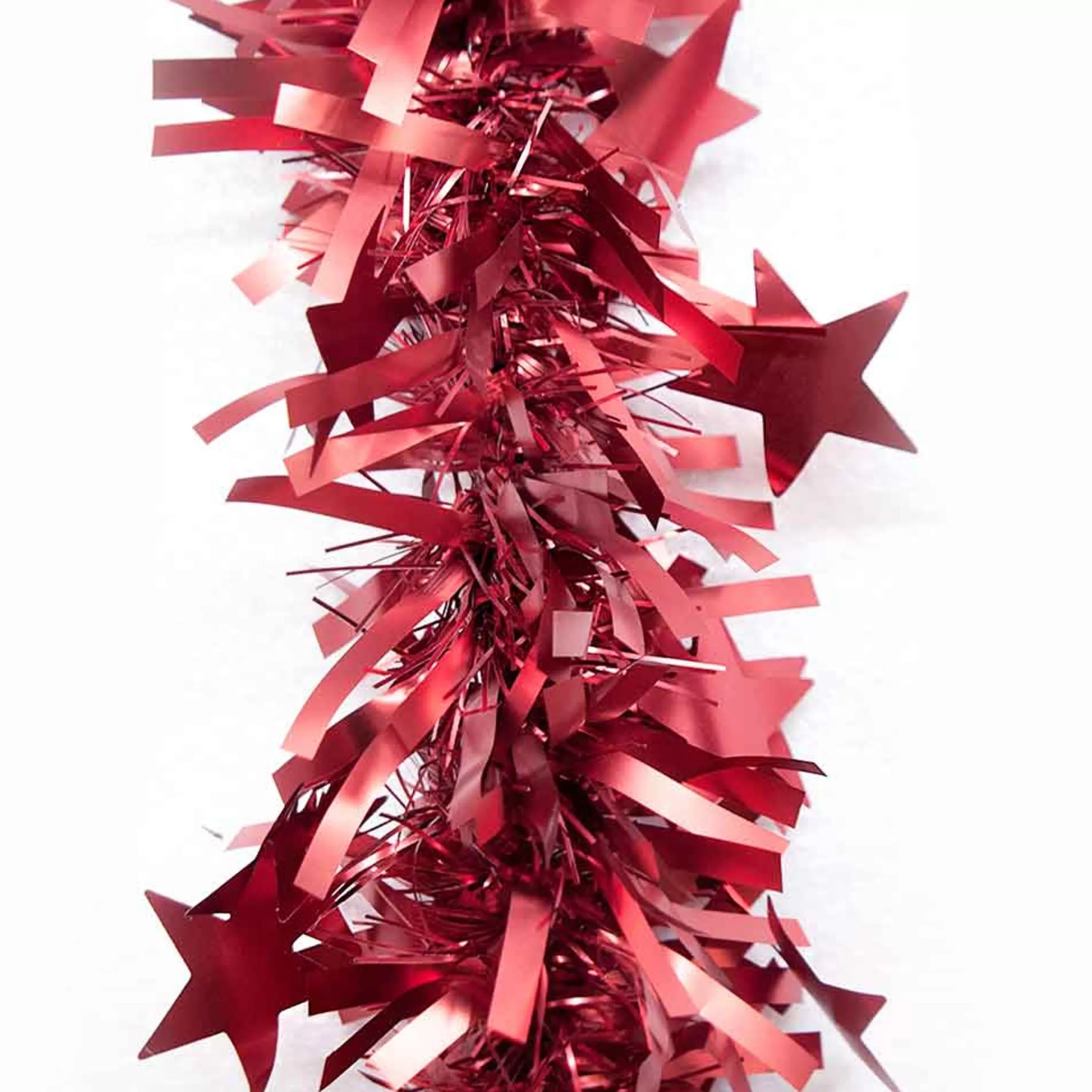 * Christmas Tinsel & Foil Decorations | Tinsel Matte Red (3 Styles) - 2M