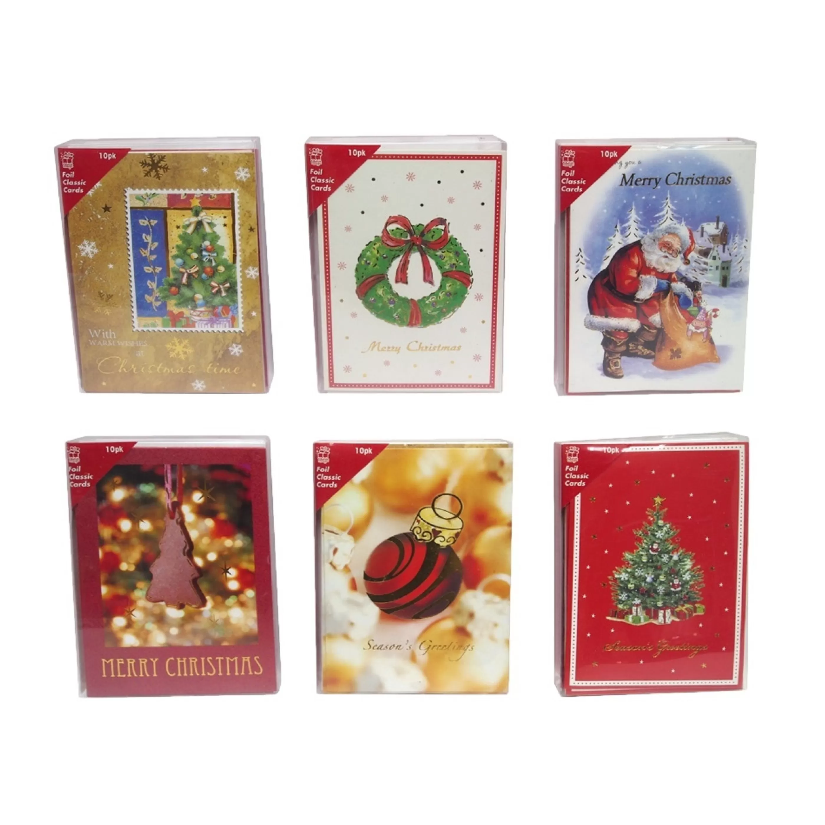 Hot * Traditional Christmas Cards (Pack Of 10) (6 Designs)