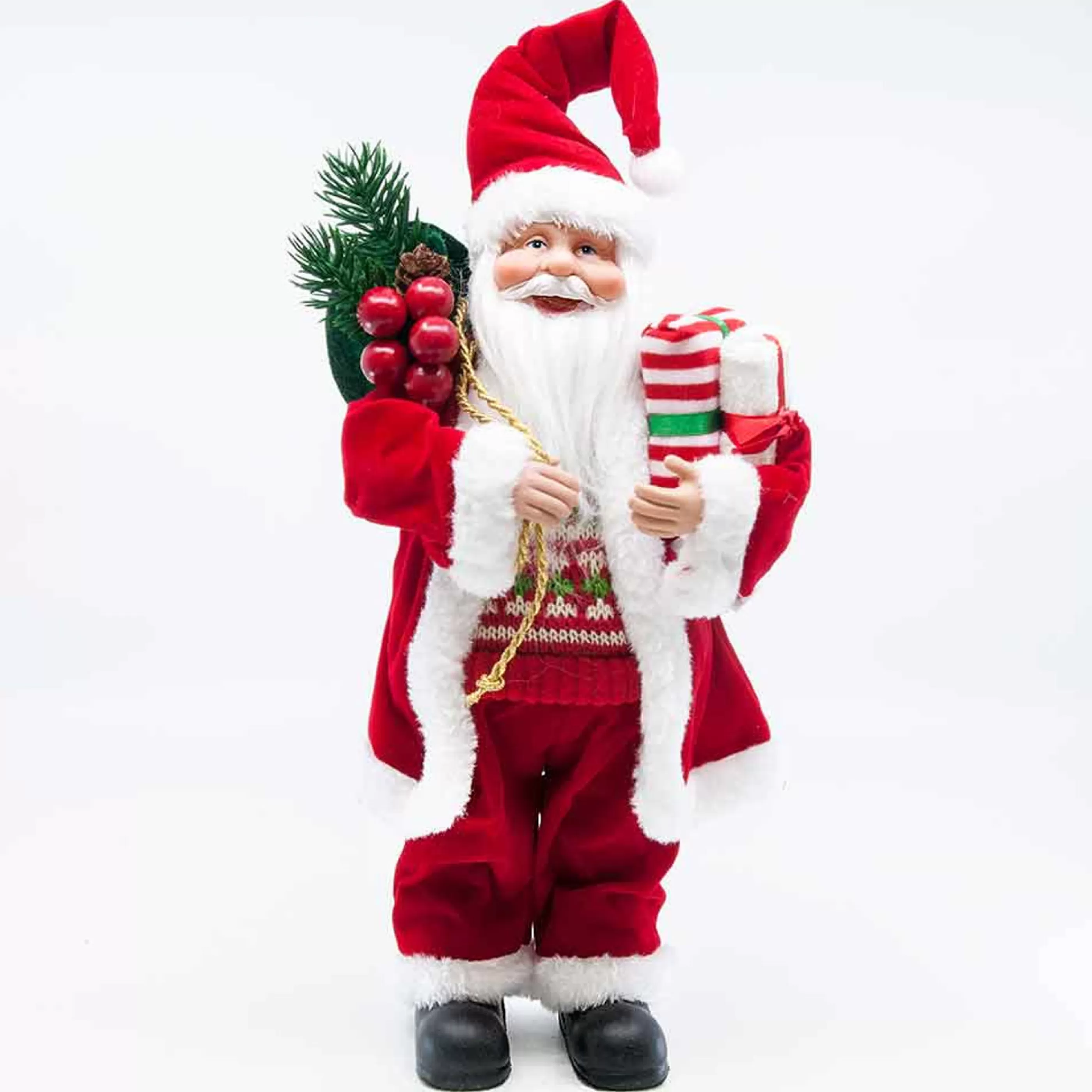 Outlet * Traditional Santa Carrying Presents And Sack - 30Cm