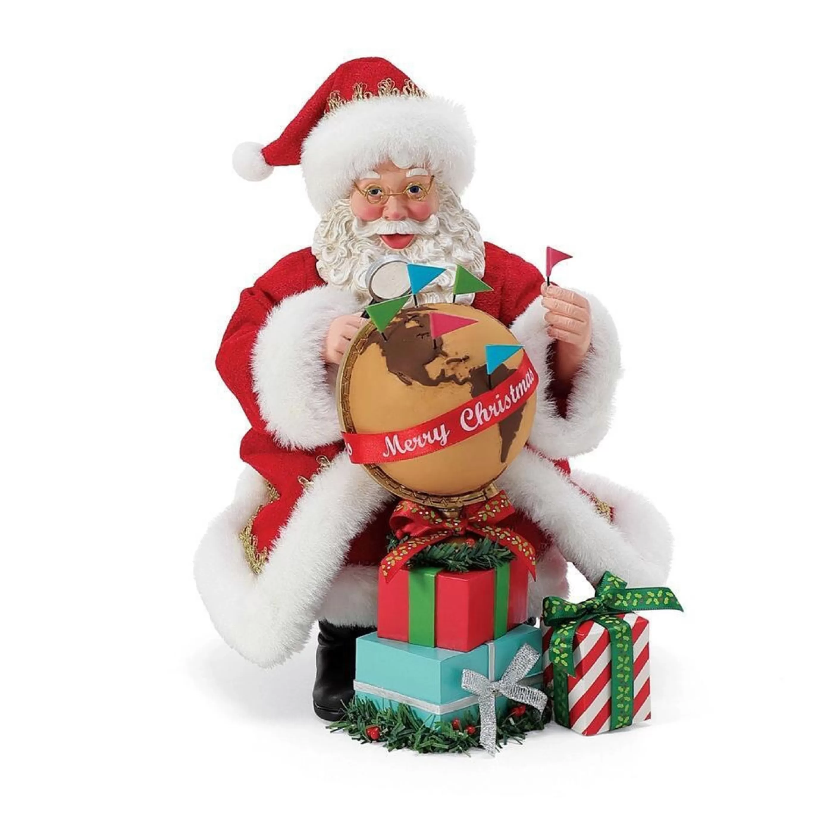 Department 56 Table Top Decorations | Travel Around The World Tour Santa - 21.5Cm