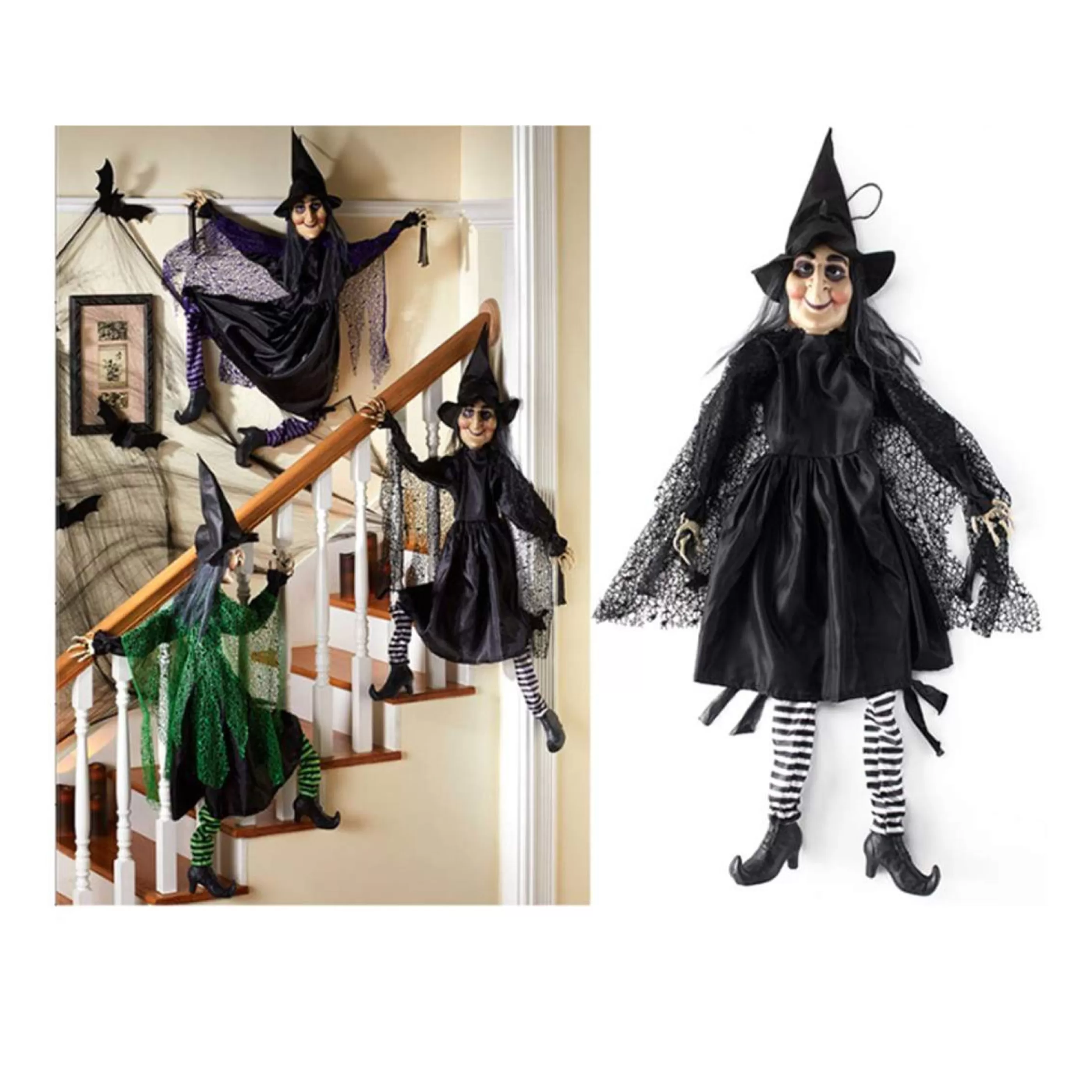 Clearance Witches of Halloween Tree Trunk Witch - 120Cm