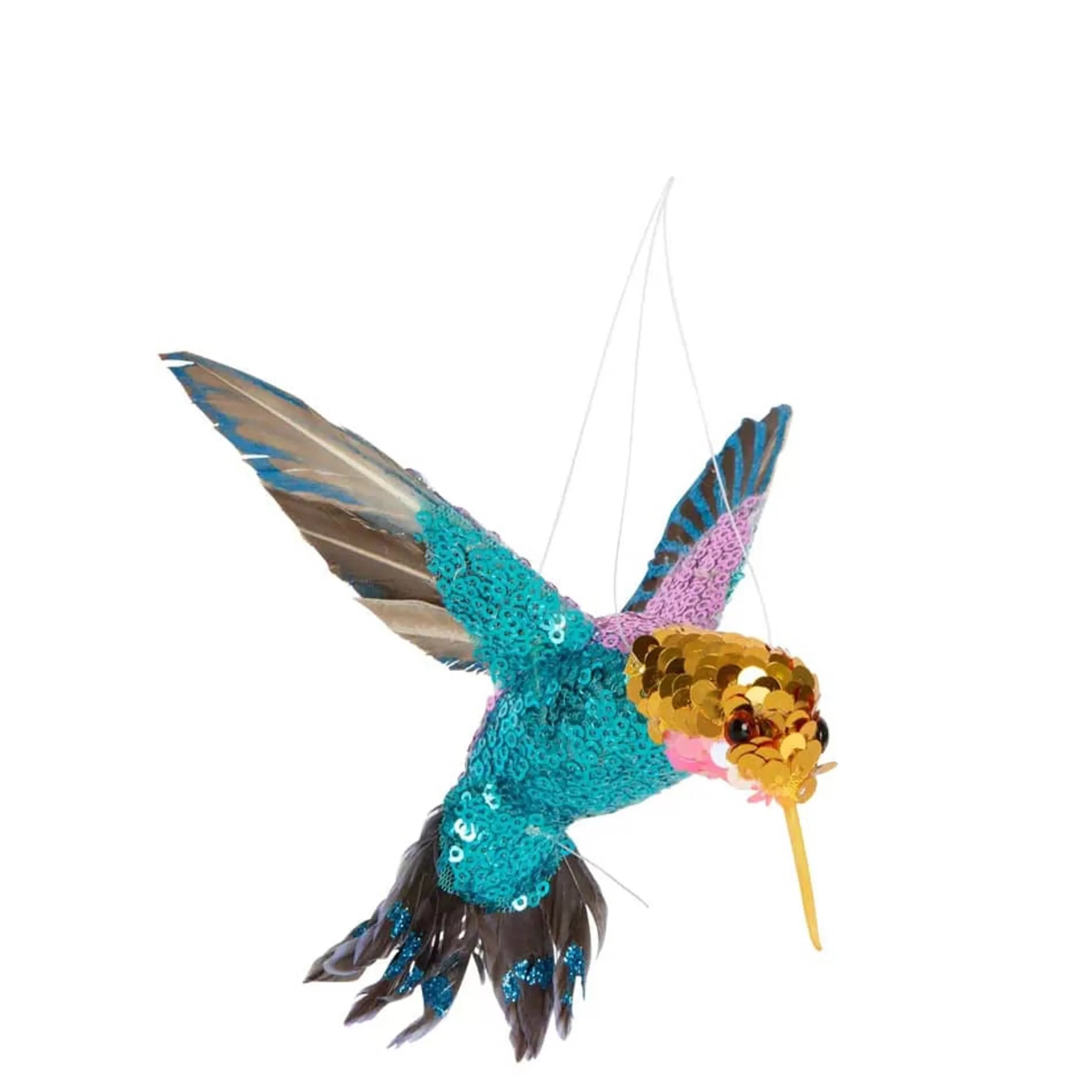 * Hanging Christmas Ornaments | Turquoise Zanzi Jewel Hummingbird- 17Cm