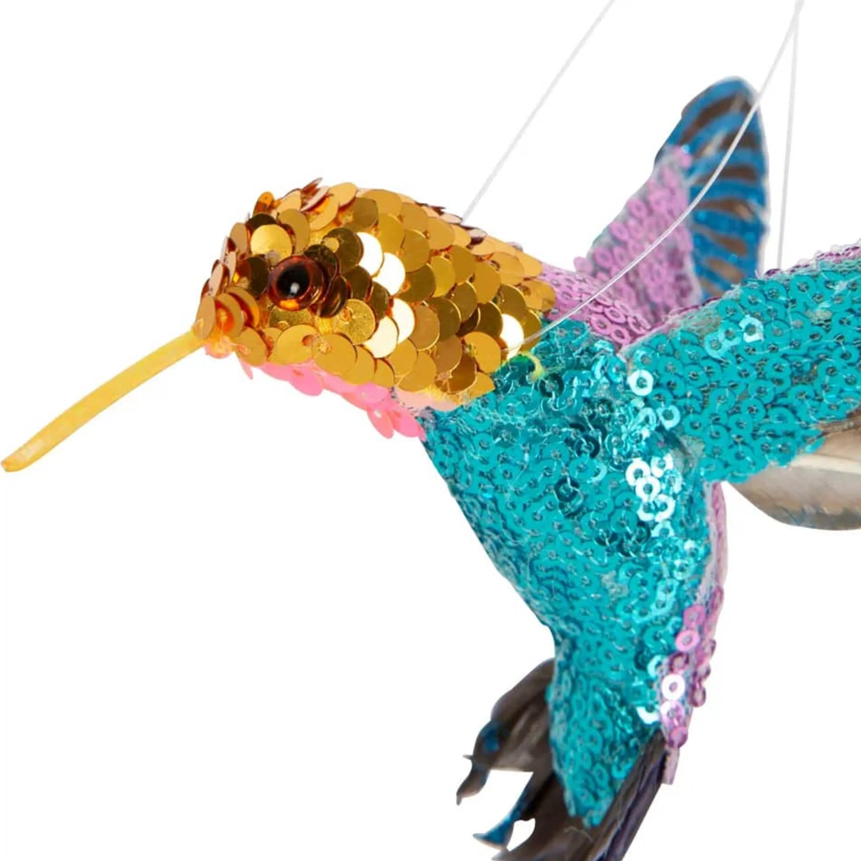 * Hanging Christmas Ornaments | Turquoise Zanzi Jewel Hummingbird- 17Cm