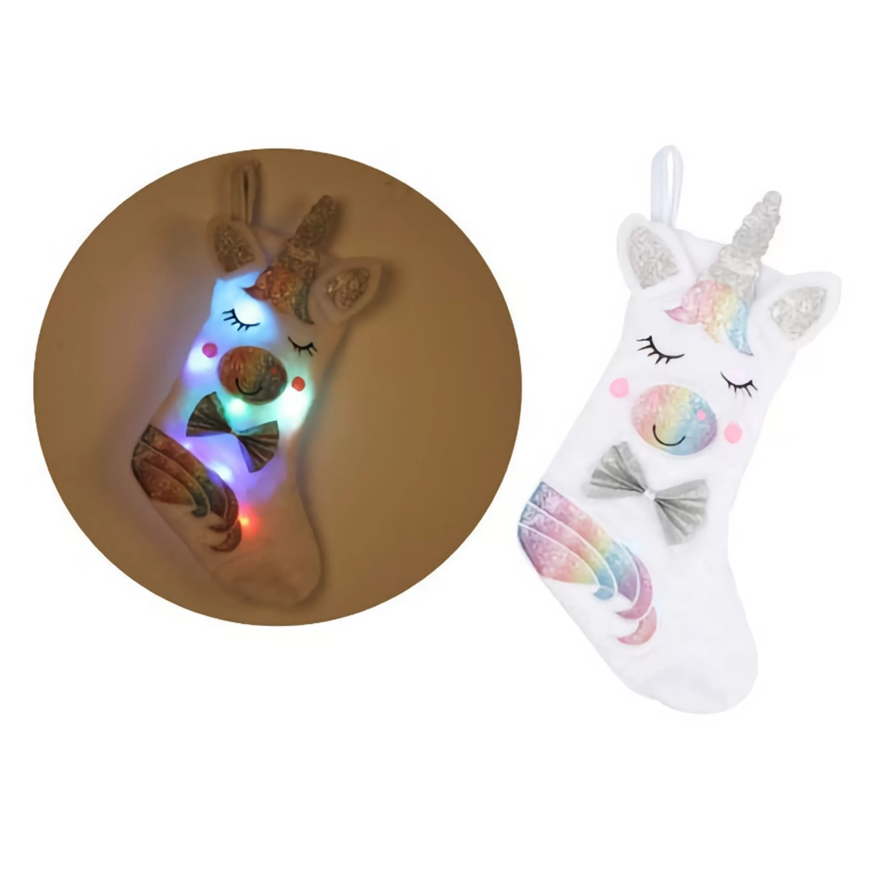 * Gingerbread Candy Christmas | Unicorn Stocking Light Up - 40Cm