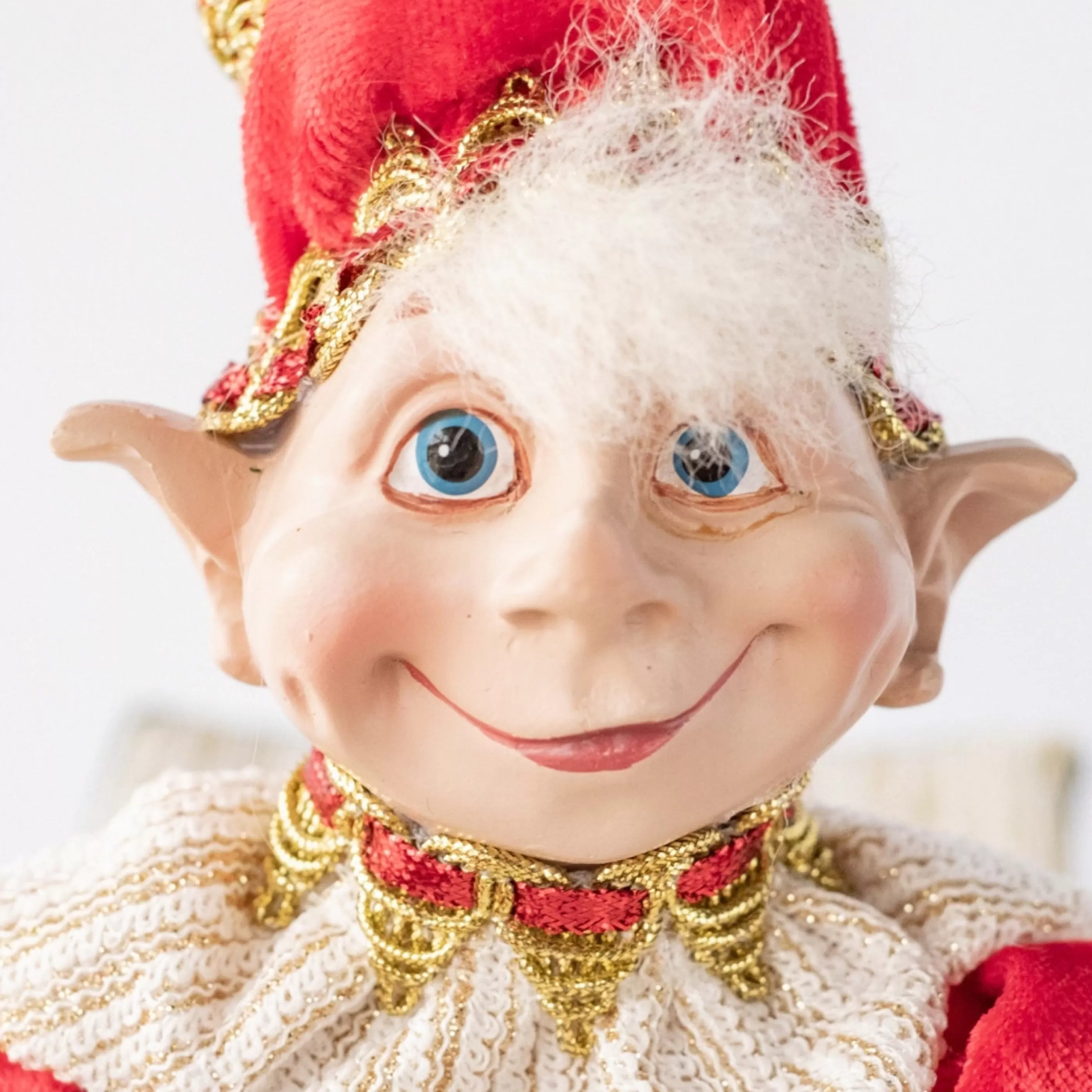 Best * Velvet Red Beige Elf In A Box - 25Cm