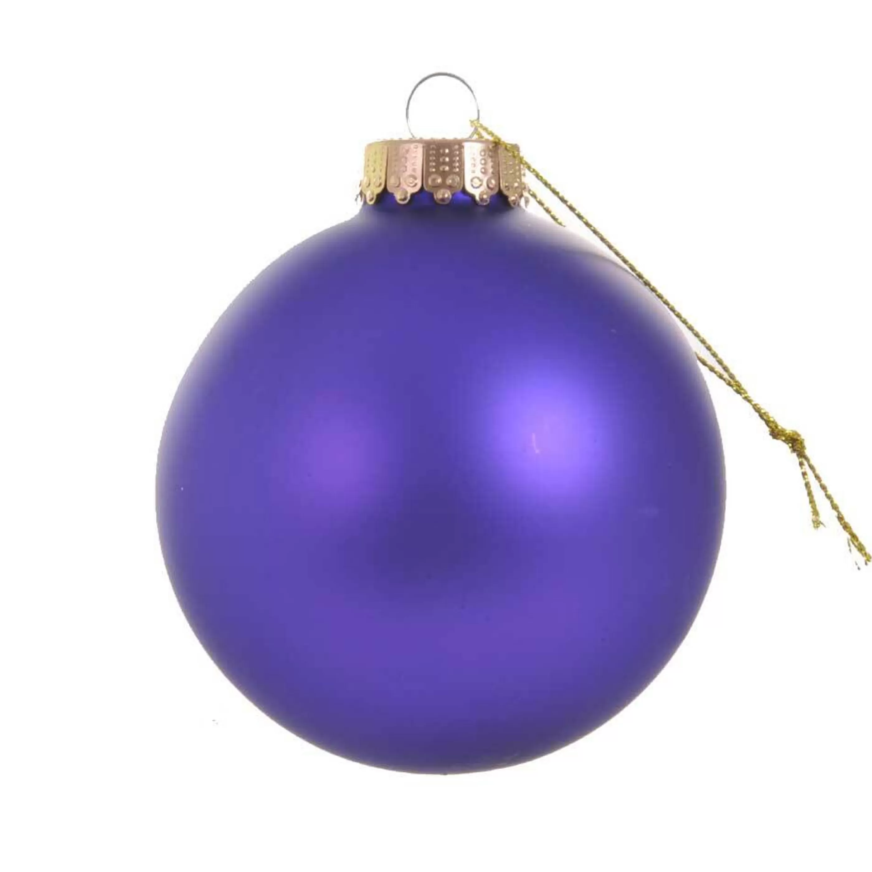 * Glass Ornaments | Violet Matt Glass Bauble - 8Cm