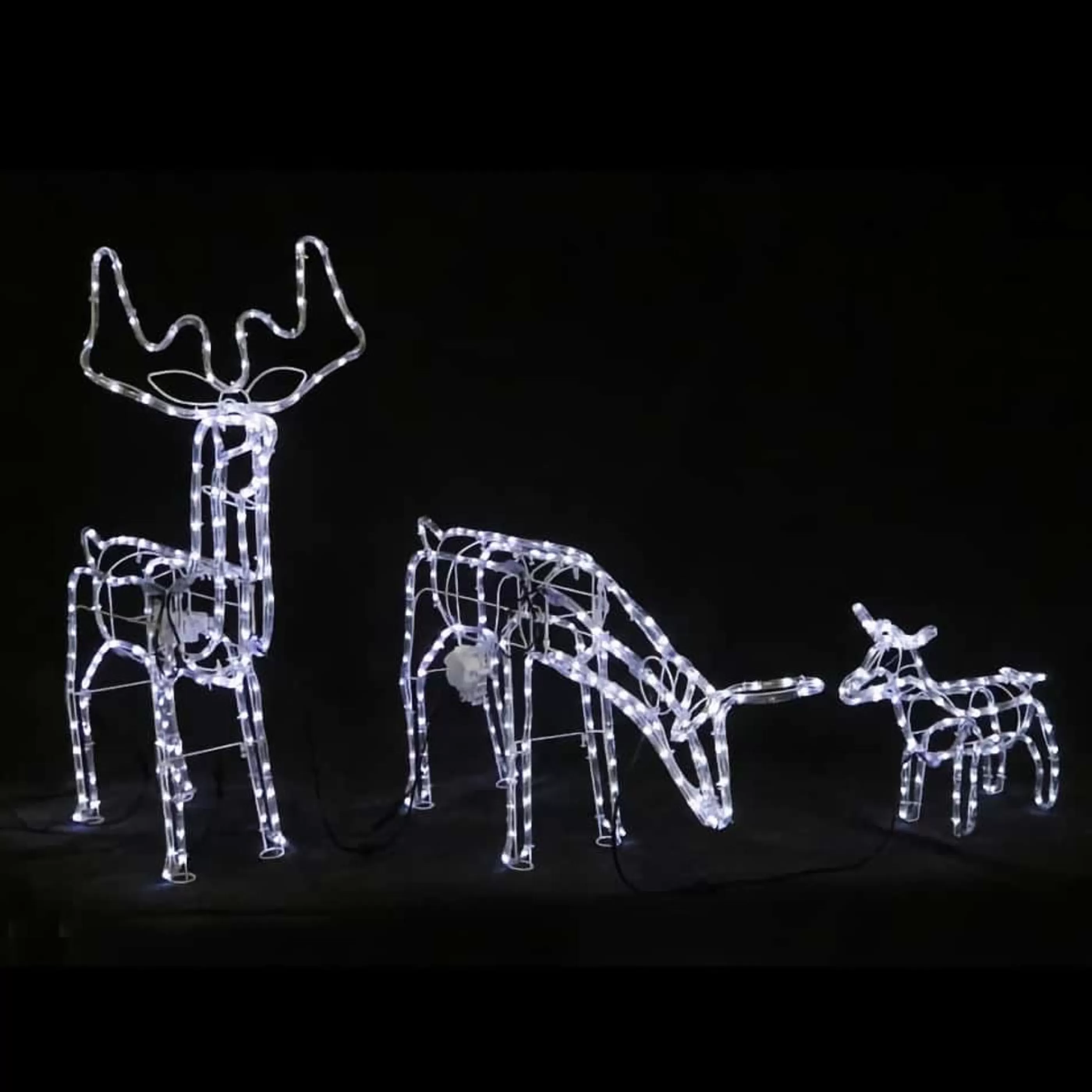 Discount * Warm White 3D Moving Led Ropelight Reindeer Family