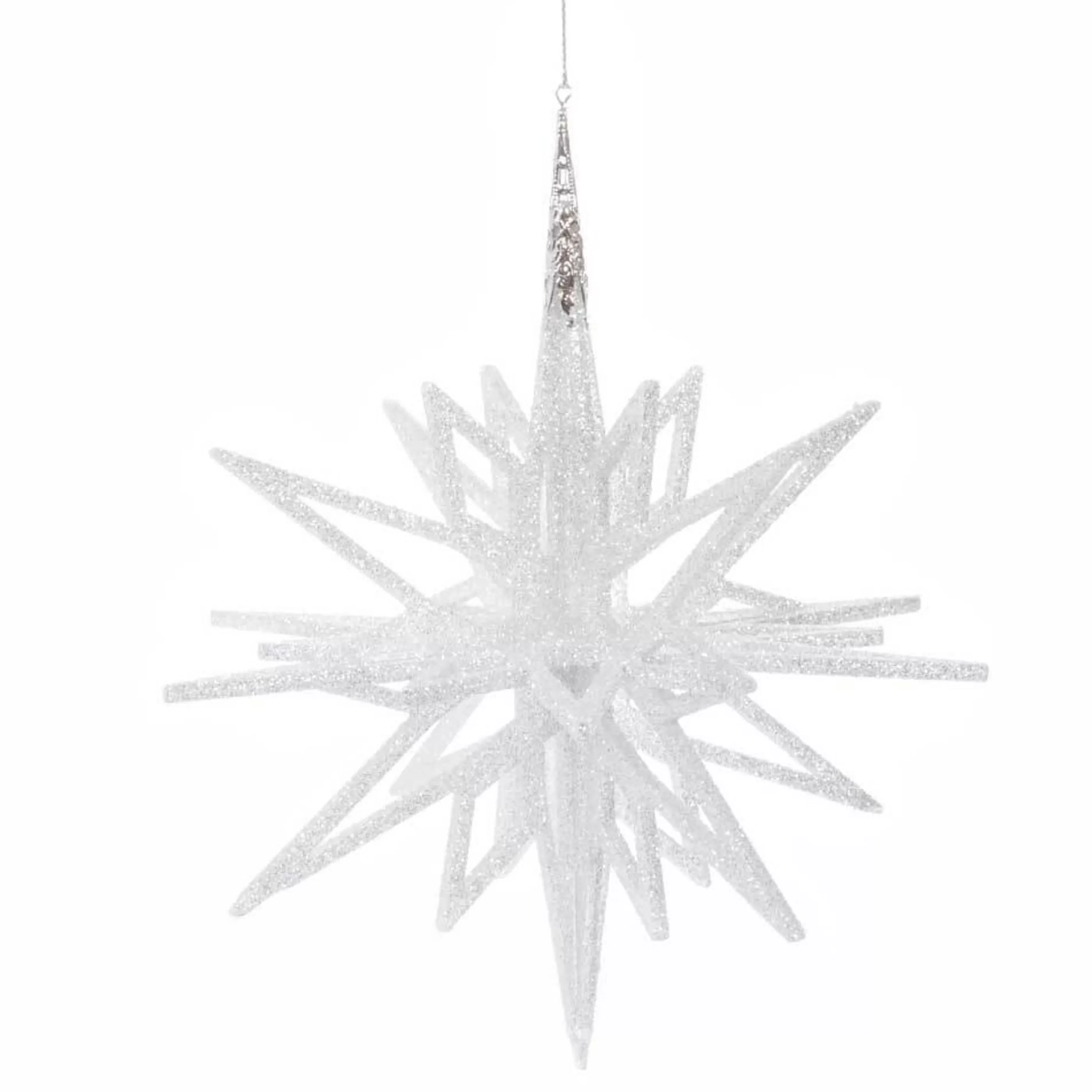 * Hanging Christmas Ornaments | White 3D Star - 10.5Cm