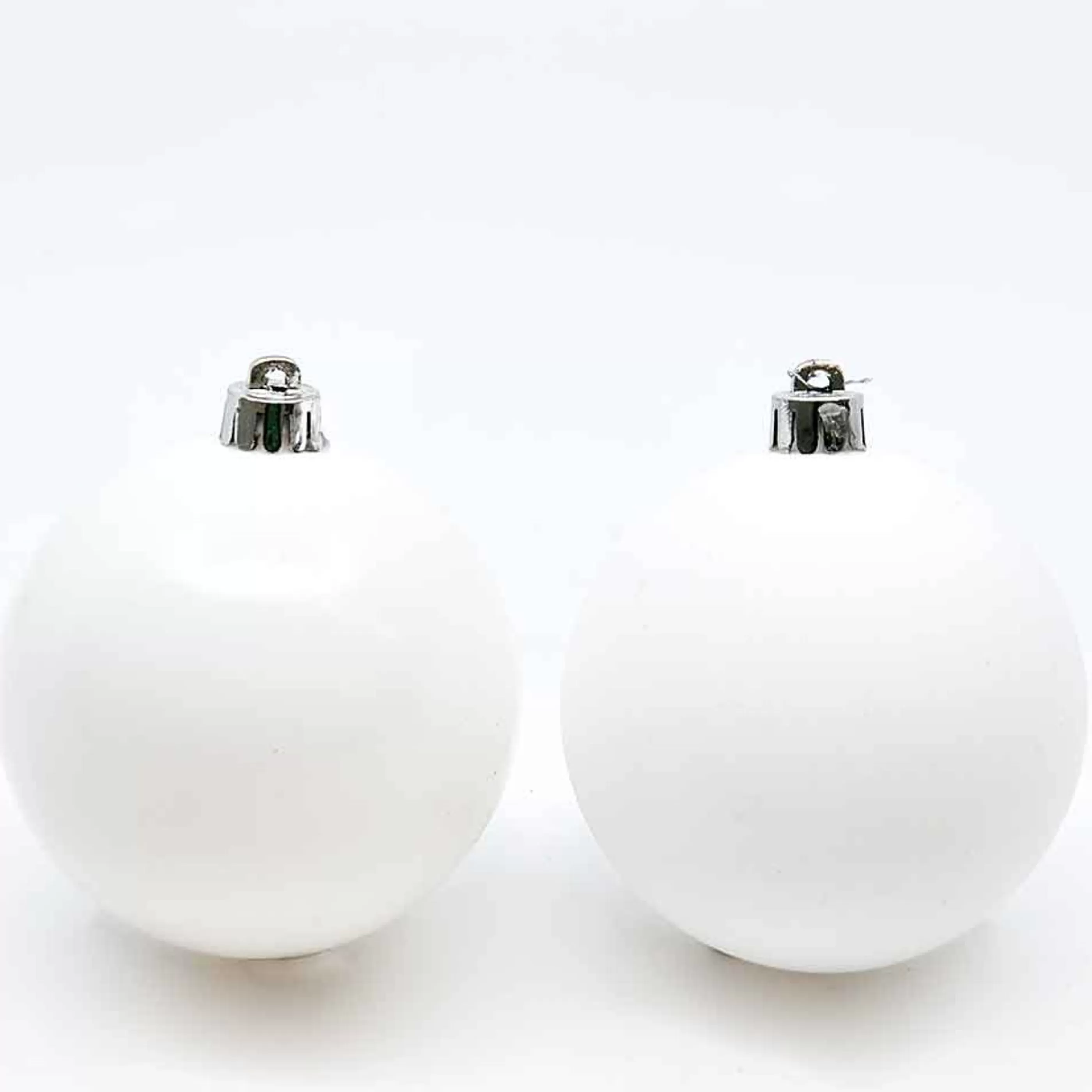 * Hanging Christmas Baubles | White Baubles (Pack Of 12) - 80Mm