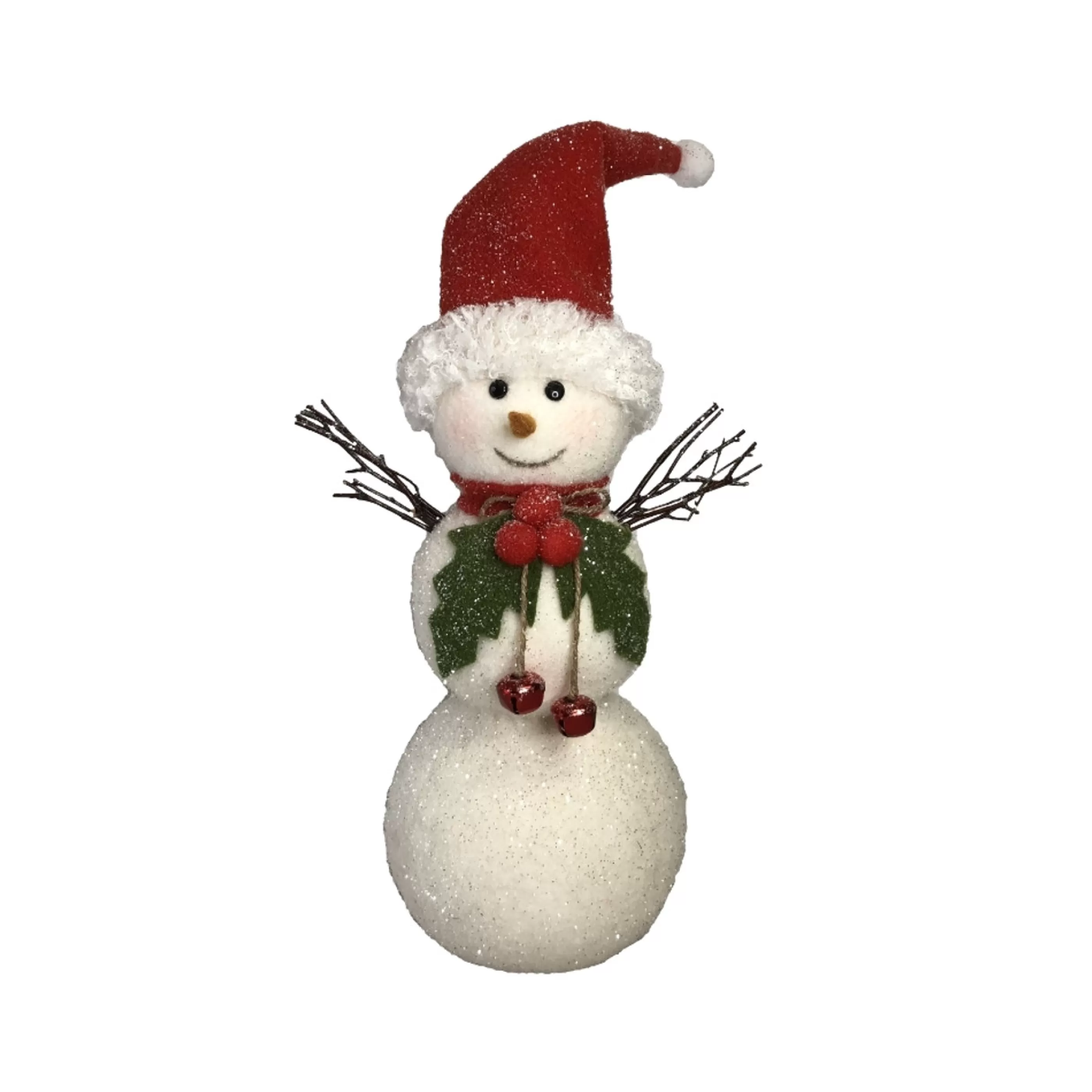 Store * White Foam Glittered Snowman With Bells - 50Cm