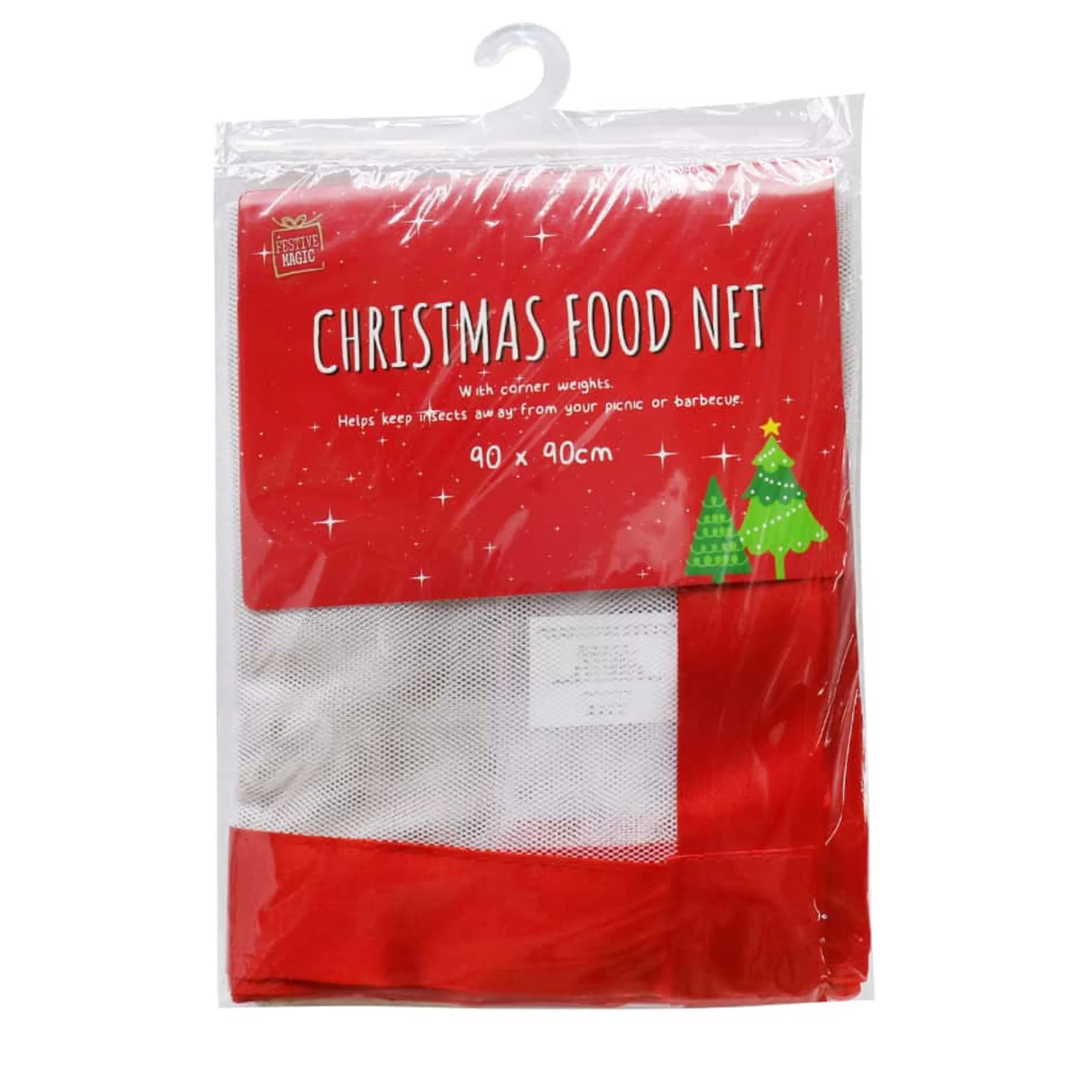 Fashion * White Food Net With Red Trim - 90Cm