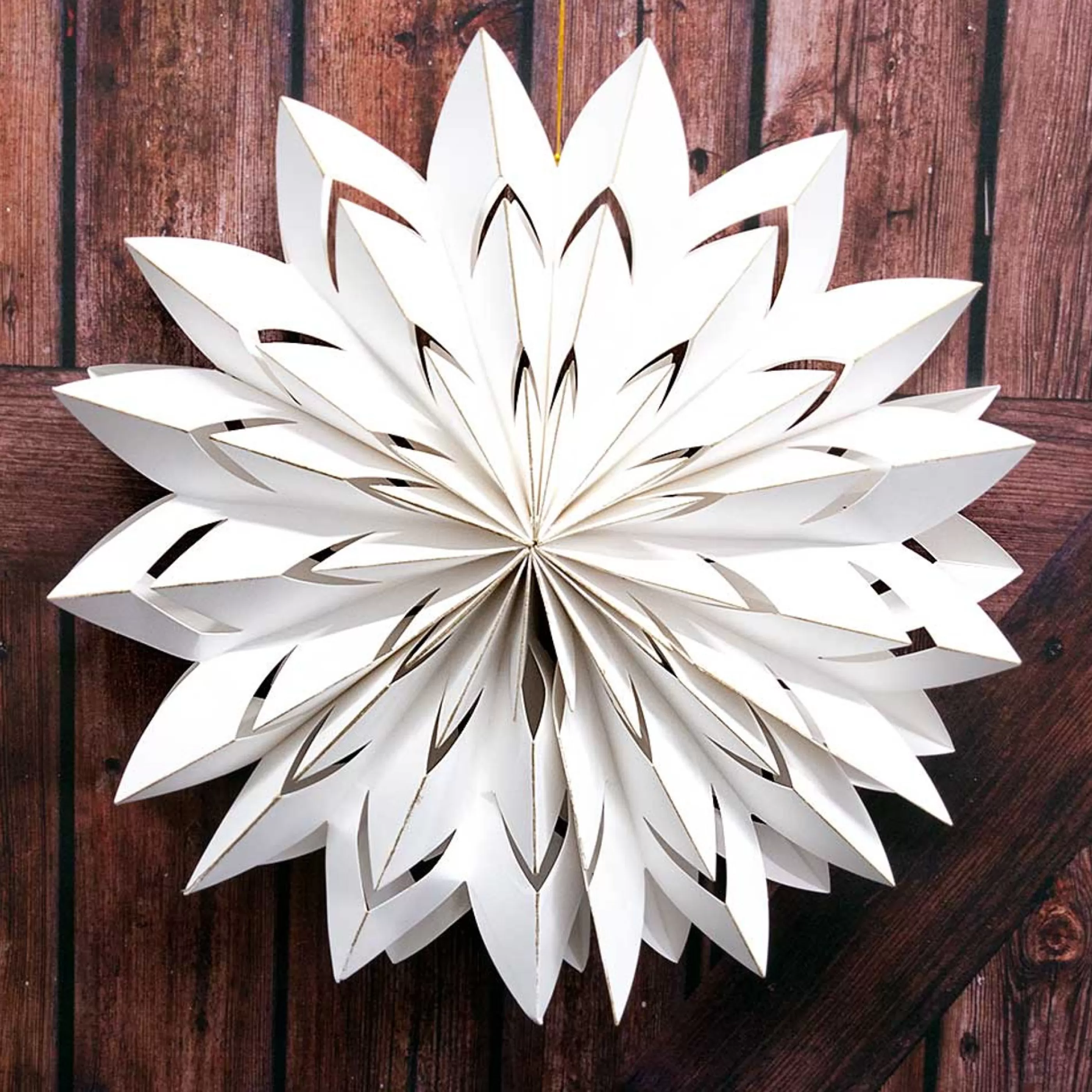 * Hanging Christmas Ornaments | White Hanging Paper Snowflake - 40Cm