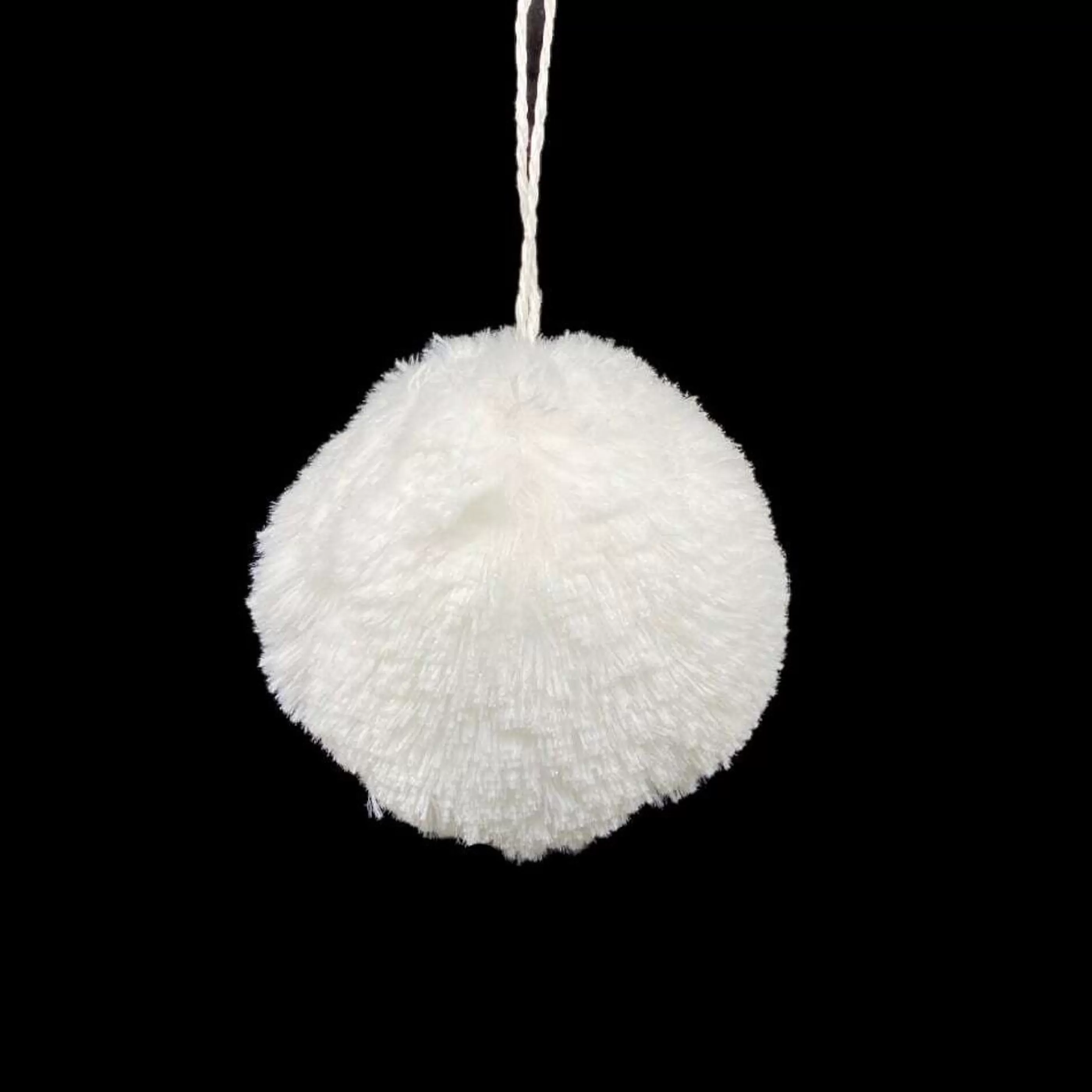 * Hanging Christmas Ornaments | White Hanging Snow Ball Decoration - 8Cm