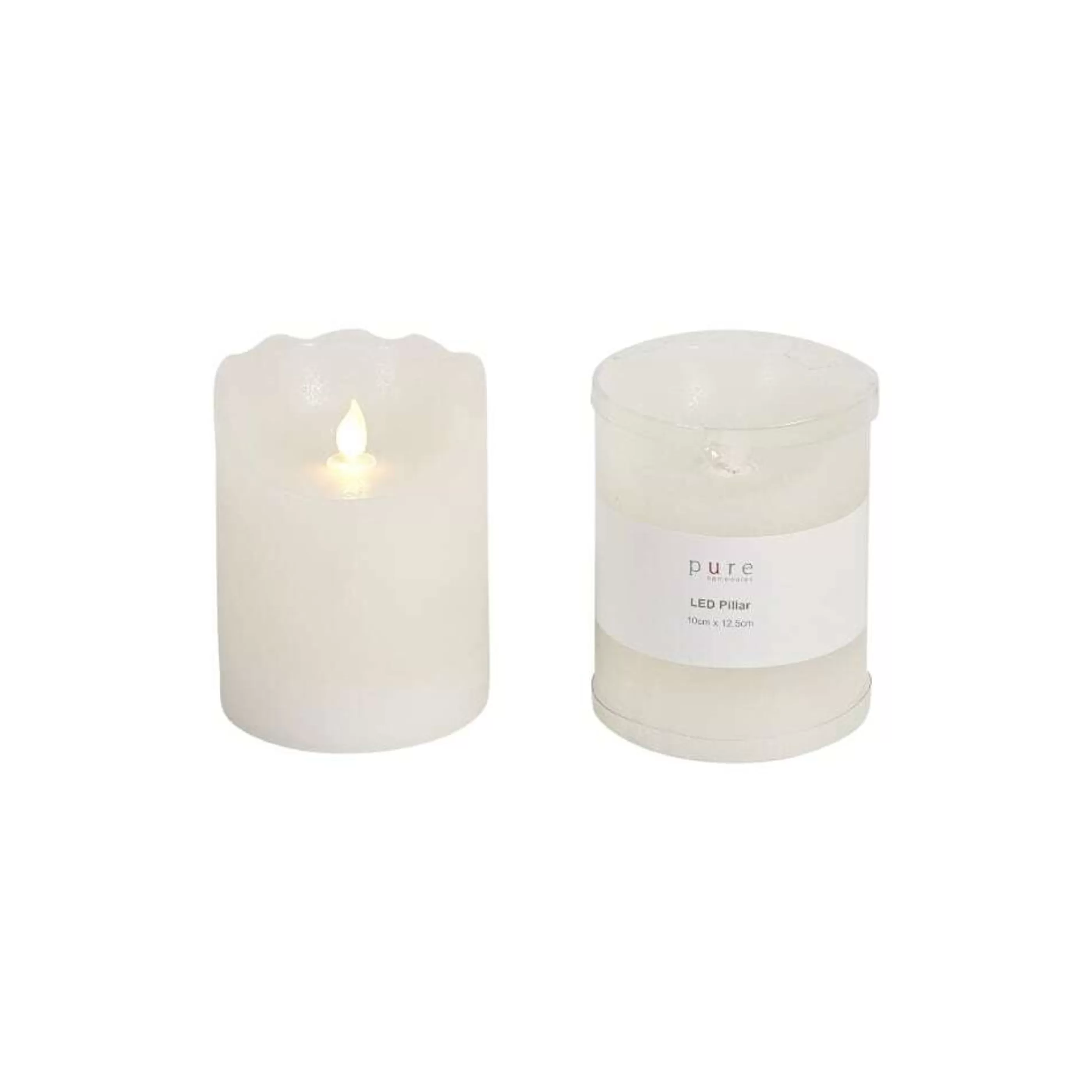 Cheap * White Heaven Led Wax Pillar Candle - 12.5Cm