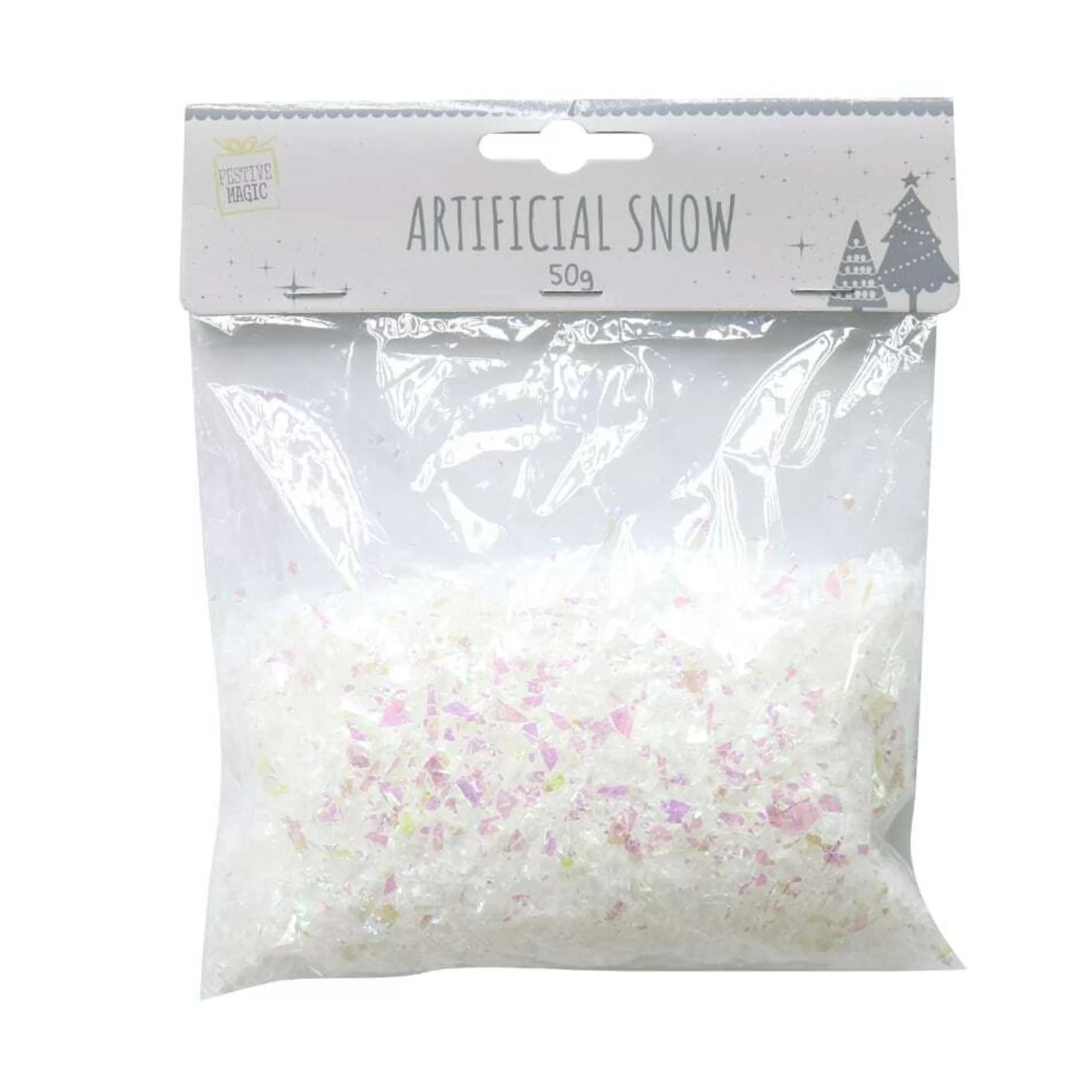 Sale * White Iridescent Artificial Snow - 50Gm