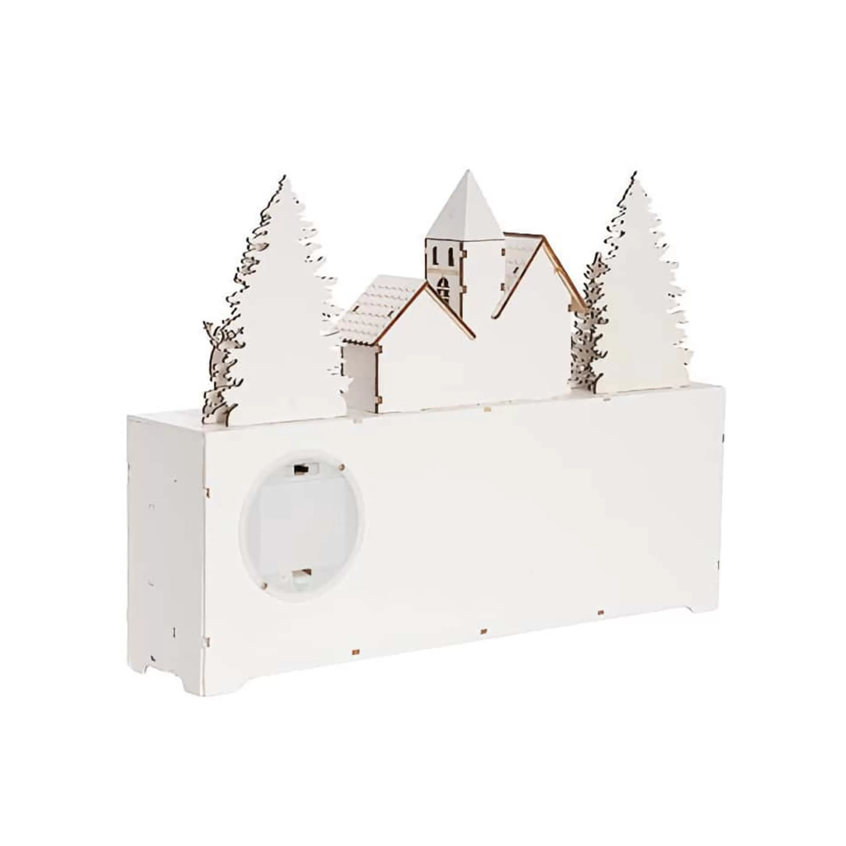 Online * White Led Wooden Advent Calendar - 37Cm