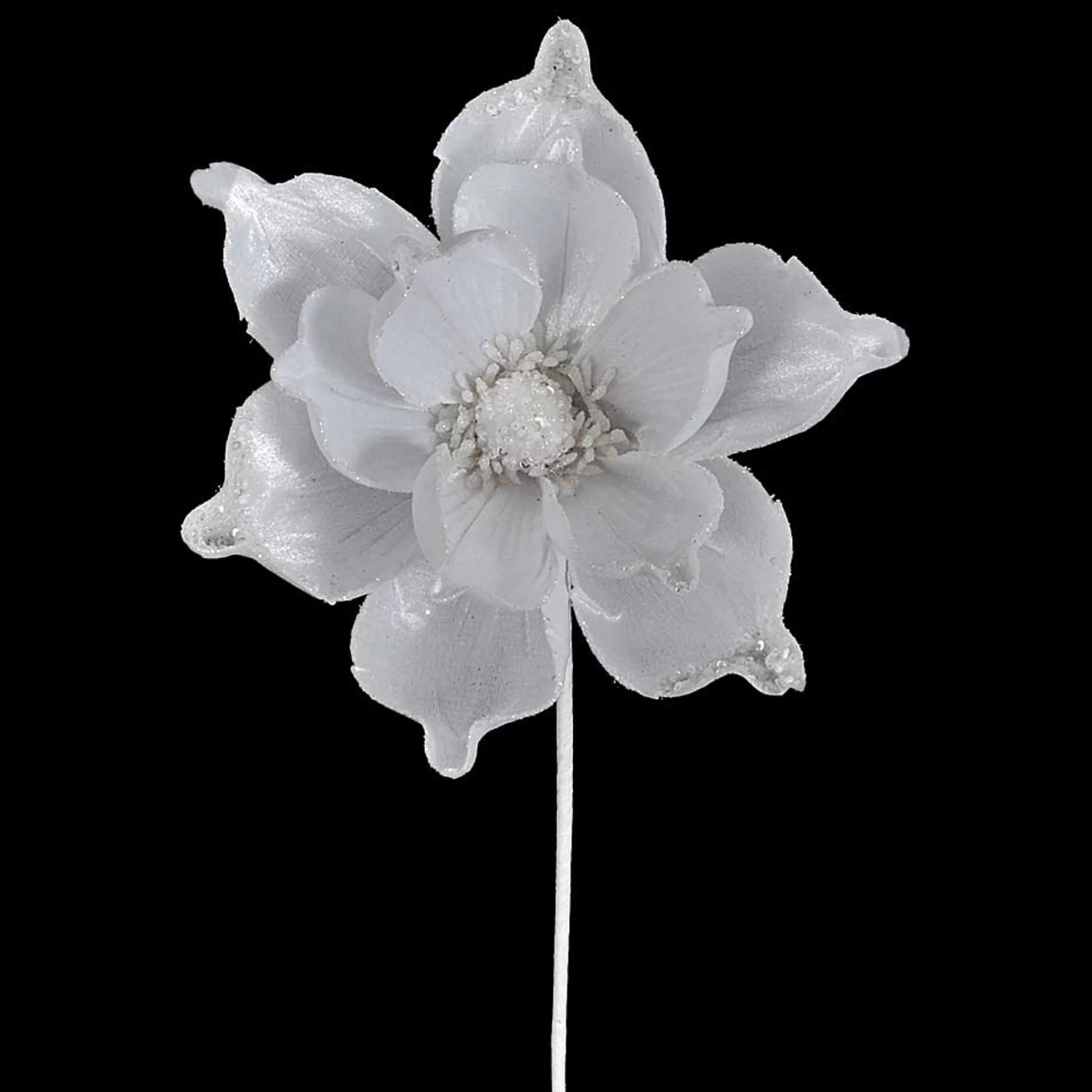 * Floristry | White Magnolia With Sequin - 22Cm