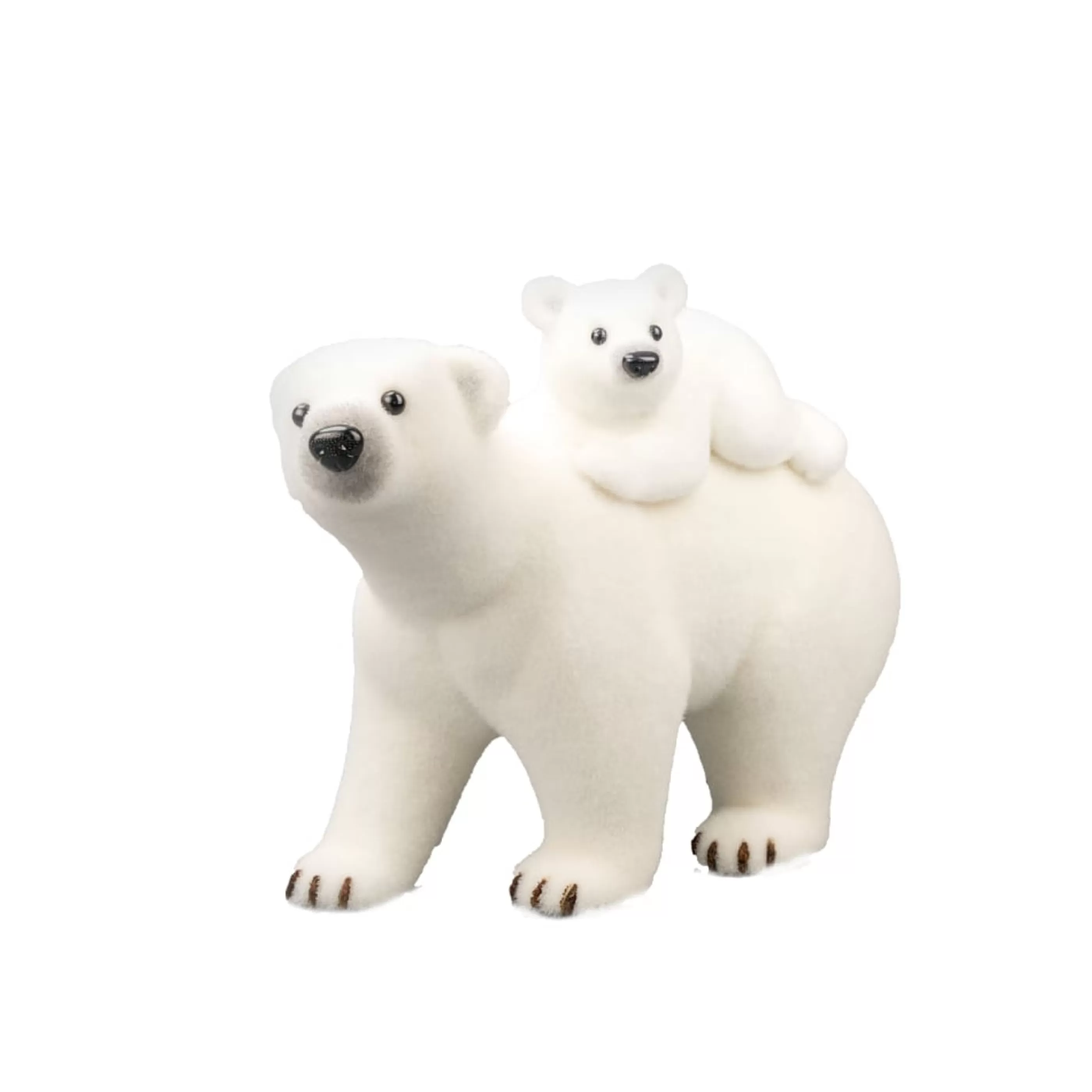 Clearance * White Polar Bear With Cub - 50Cm