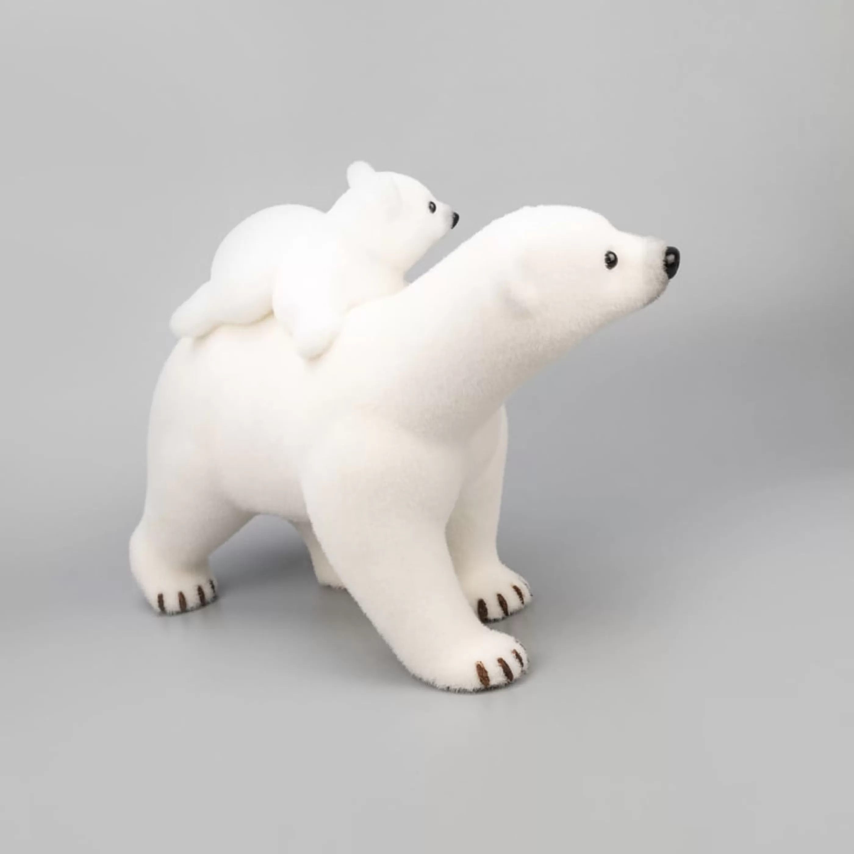 Clearance * White Polar Bear With Cub - 50Cm