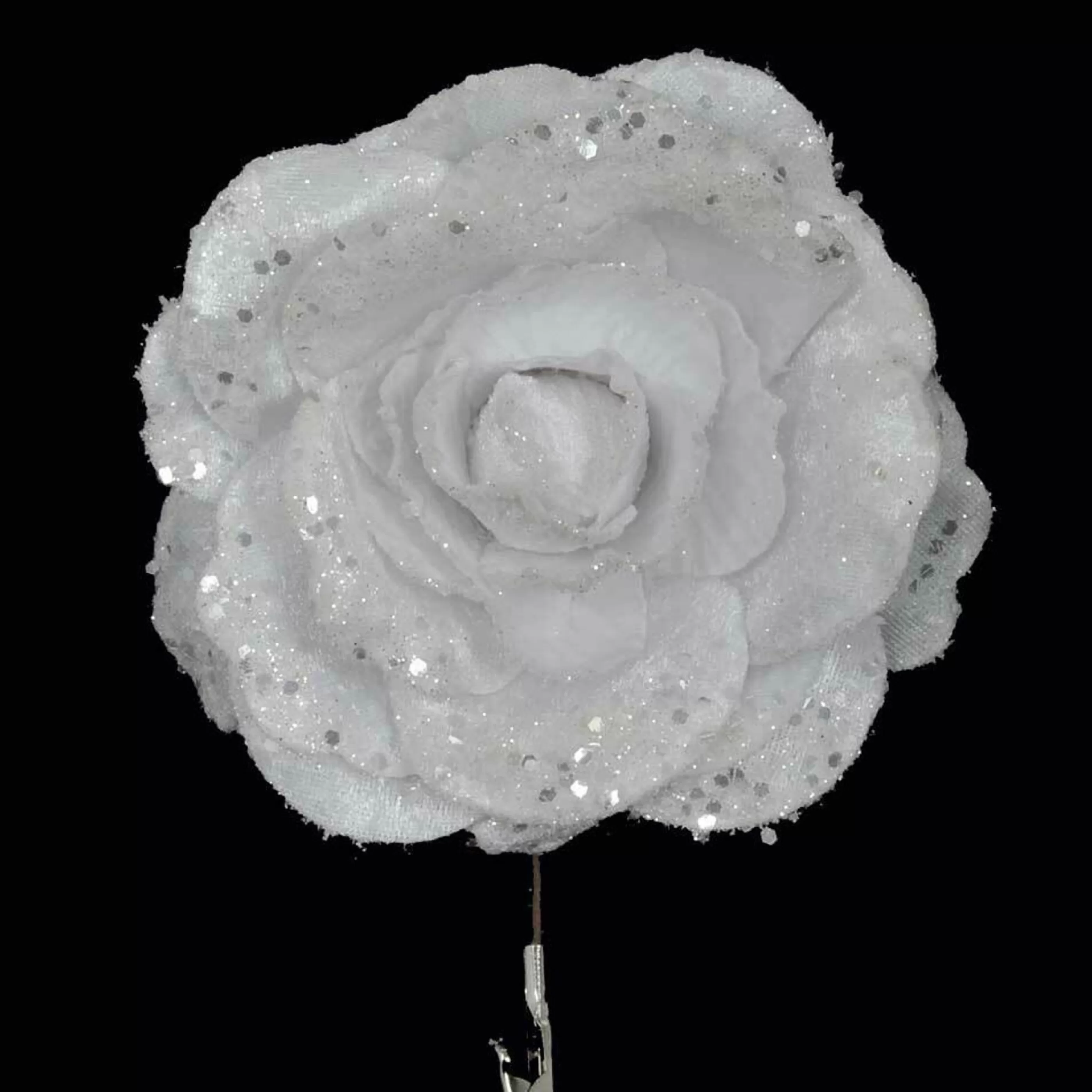 * Floristry | White Rose With Clip - 15Cm