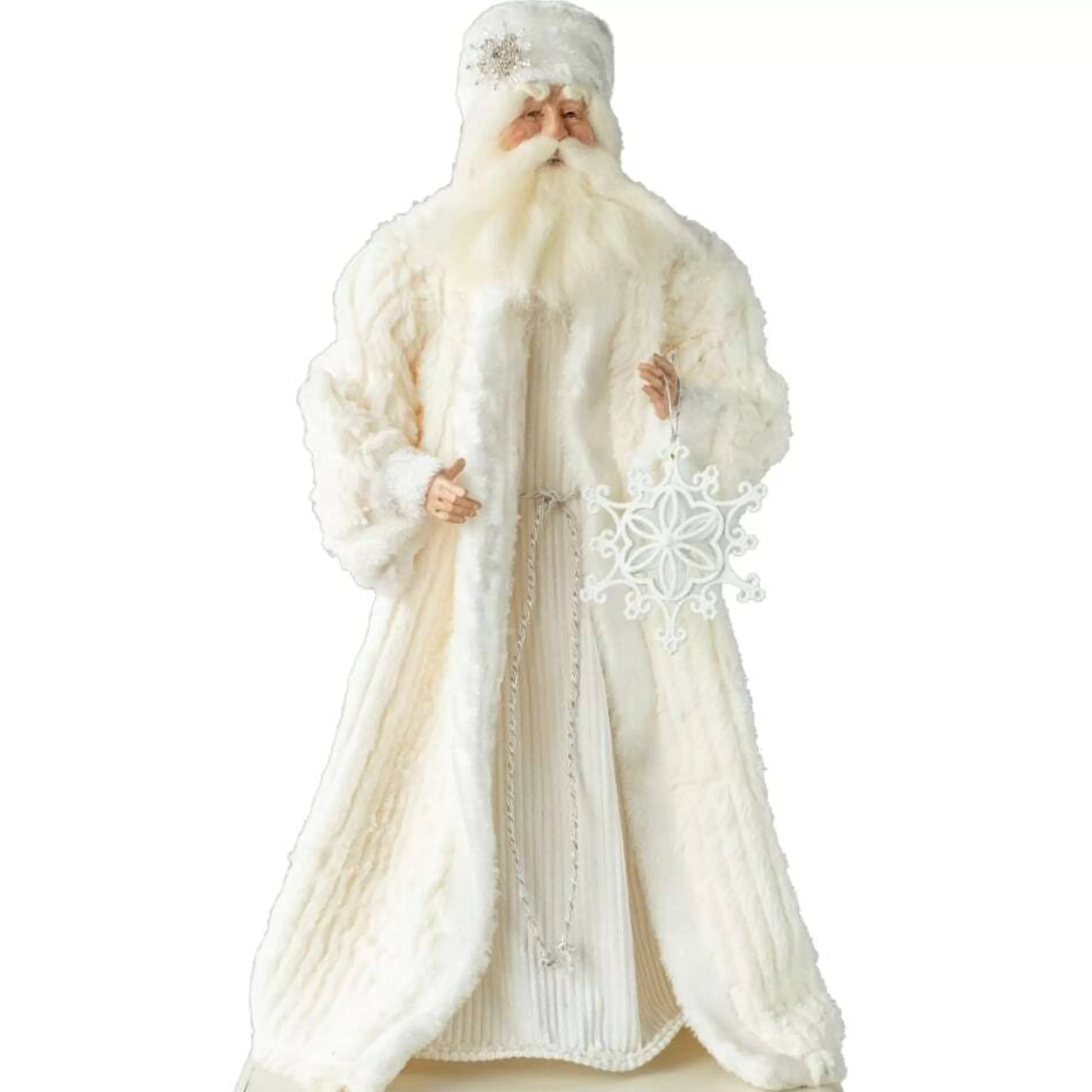 Clearance * White Santa Claus With White Snowflake - 60Cm