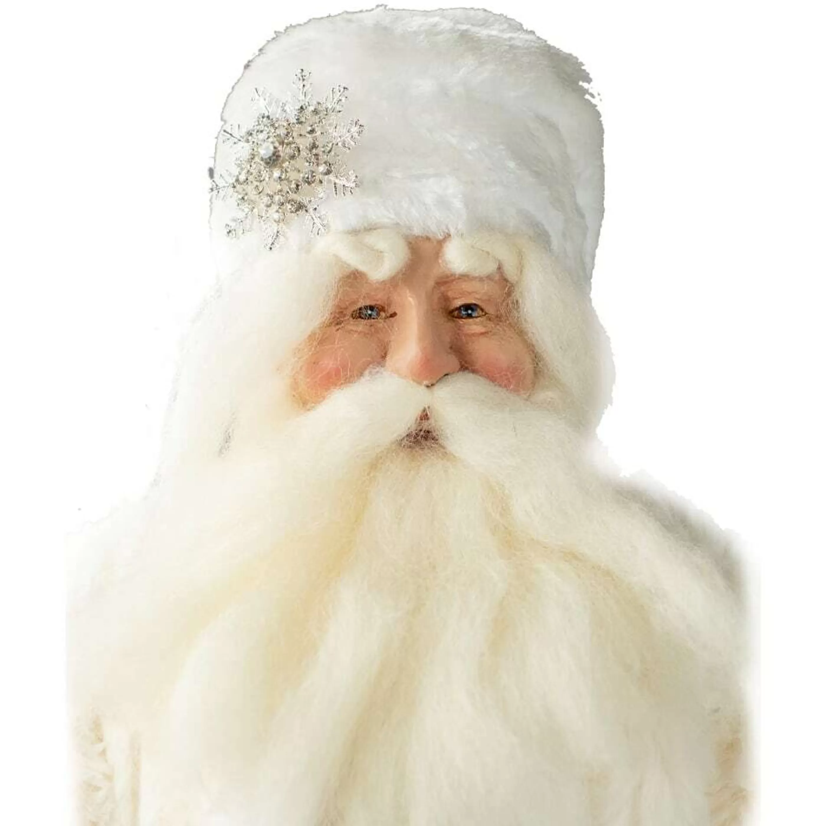 Clearance * White Santa Claus With White Snowflake - 60Cm